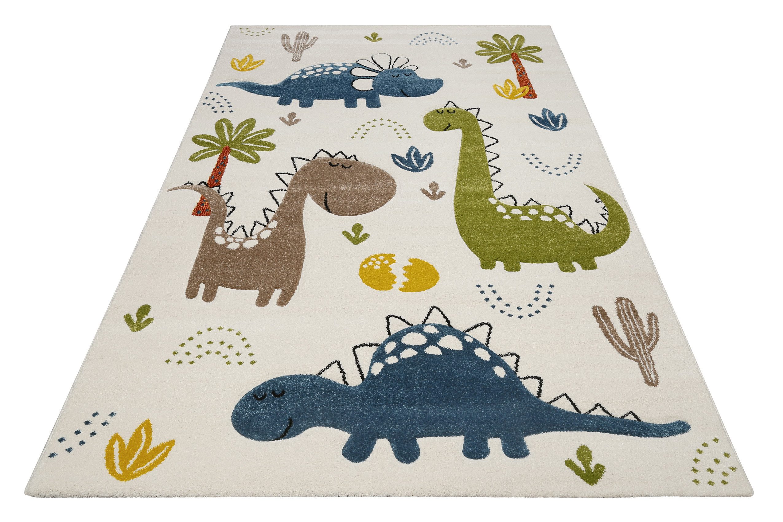 SMART KIDS Kinderteppich Dino & Friends, rechteckig, Höhe: 10 mm, Moderner Spielteppich, strapazierfähig, pflegeleicht, Konturenschnitt
