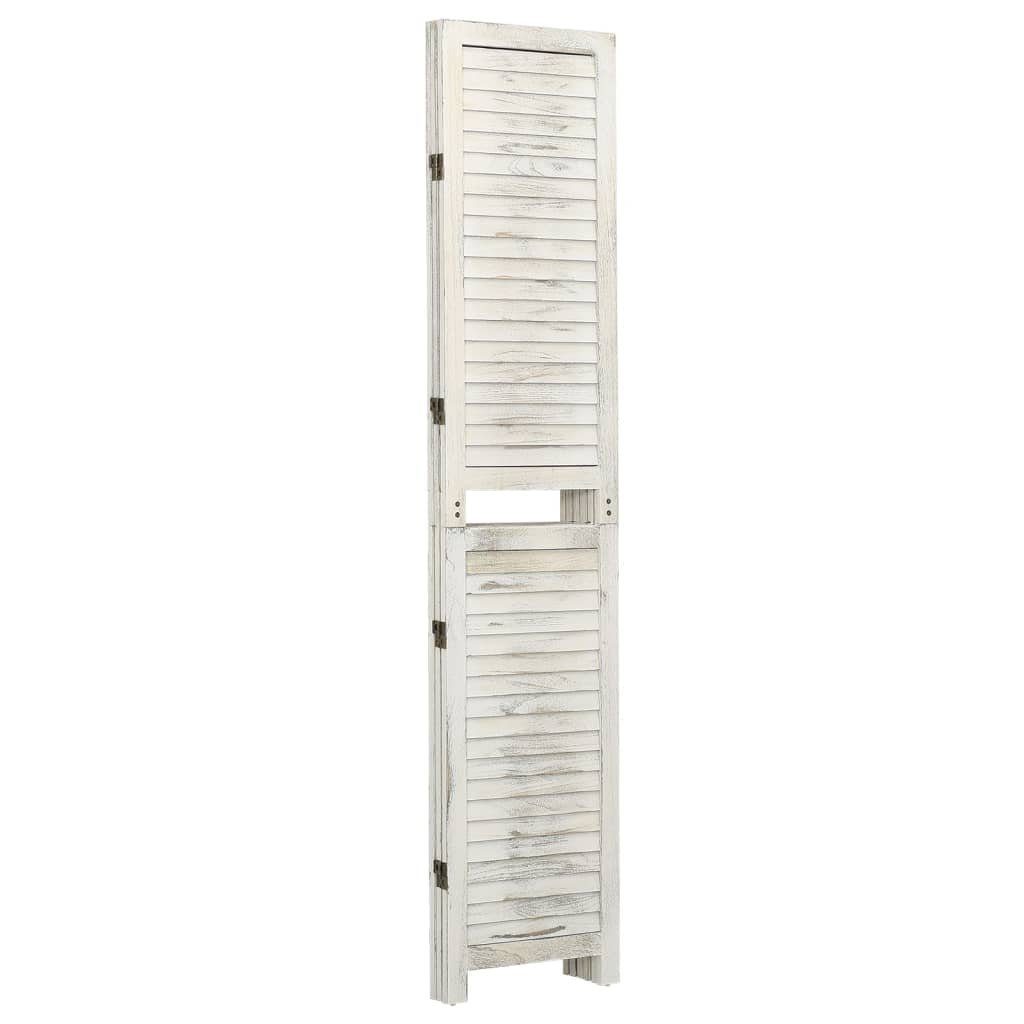furnicato Raumteiler Holz Antik-Weiß 105x165 cm 3-tlg