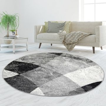 Teppich Teppich Rauten Design schwarz grau, TeppichHome24, rechteckig