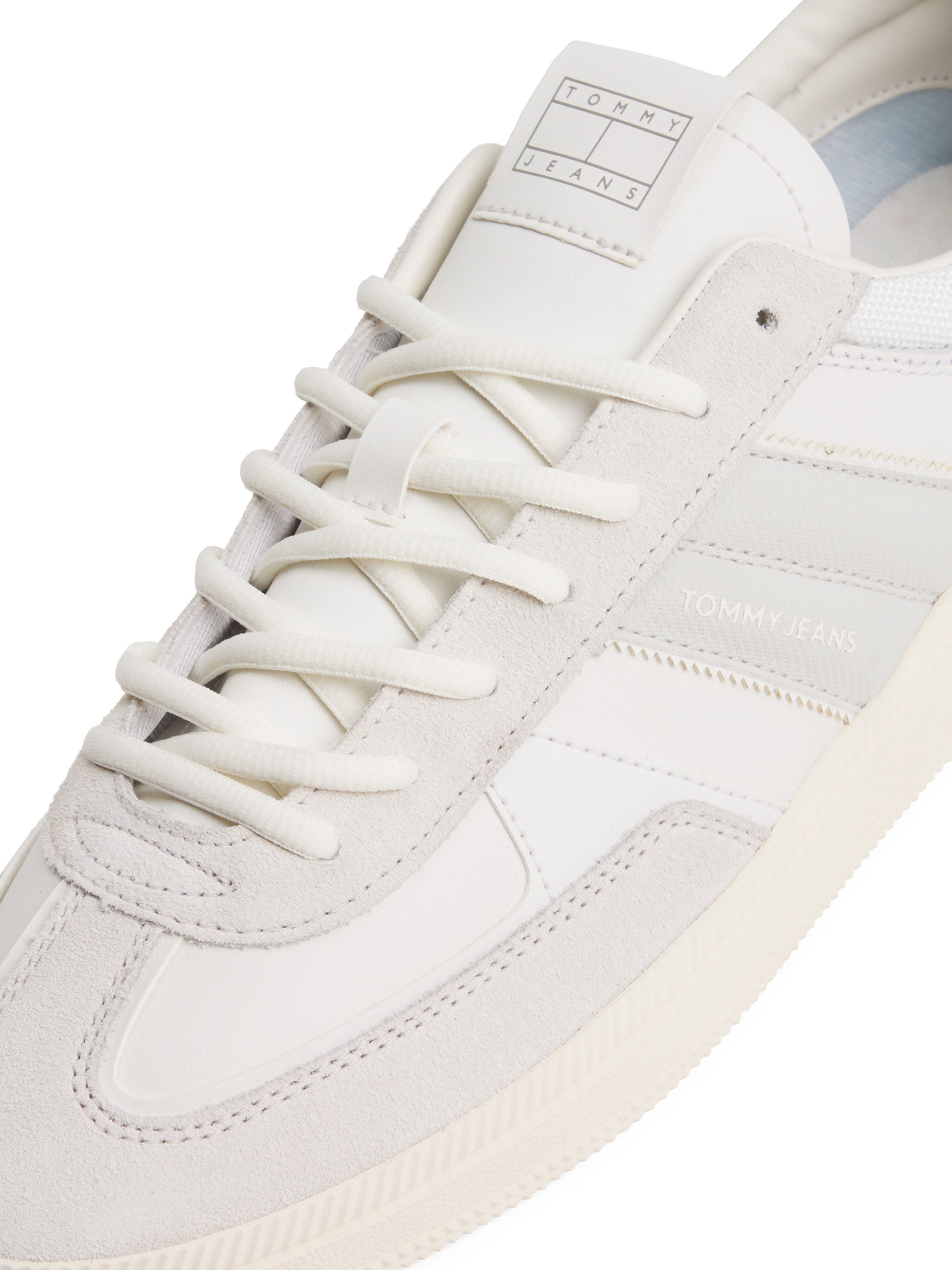 Tommy Jeans THE GREENWICH EDGE LEATHER Sneaker, Freizeitschuh, Halbschuh, Schnürschuh mit Ziernähten geschmückt