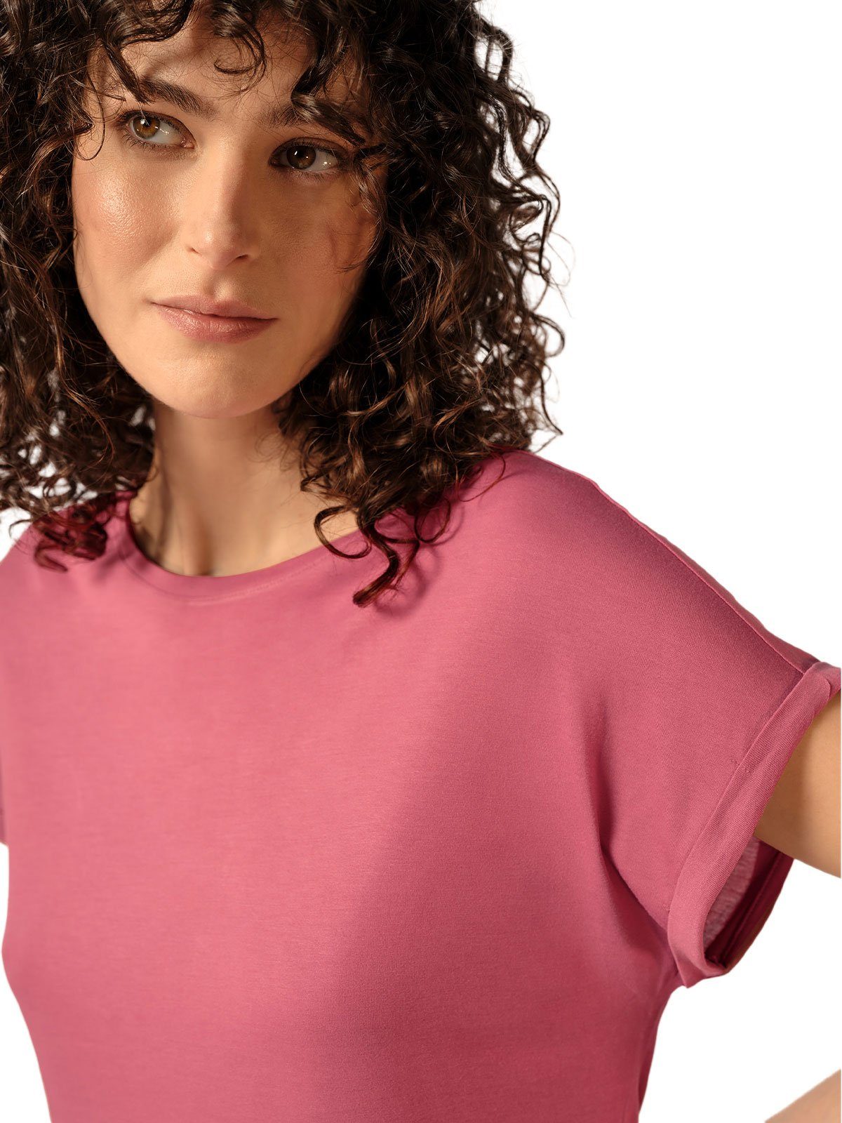 HUBER T-Shirt Damen Shirt kurzarm hautnah Night Basic Selection (Stück, 1-tlg) -