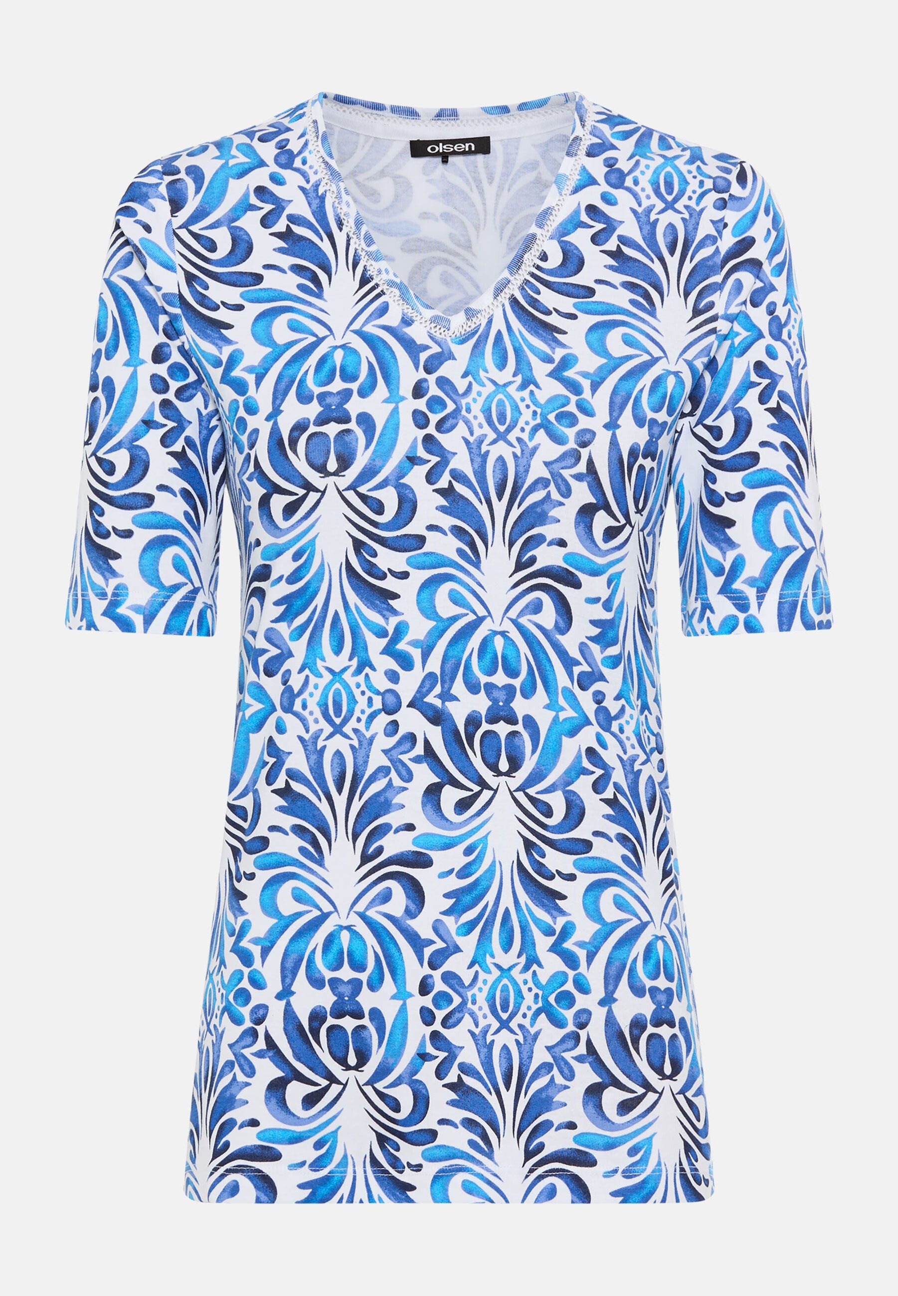 Olsen T-Shirt Shirt mit Allover-Dessin