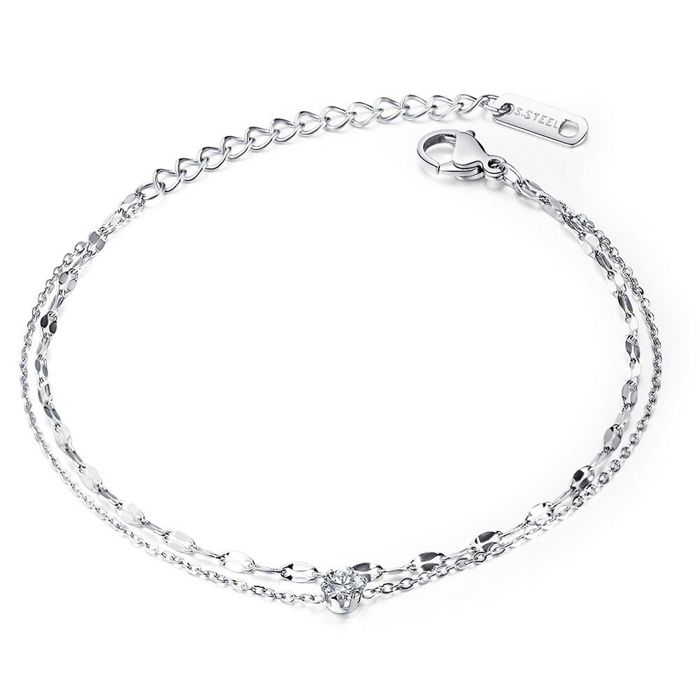 GLAMO Armband Armband Silber Damen Armschmuck, für Damen Mädchen Geschenk 17.5+5.5cm