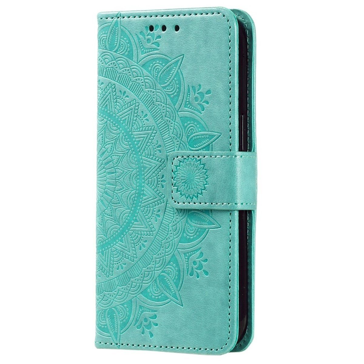 CoverKingz Handyhülle Hülle für Samsung Galaxy S23 Handyhülle Flip Case Cover Etui Mandala 15,5 cm (6,1 Zoll), Klapphülle Schutzhülle mit Kartenfach Schutztasche Motiv Mandala