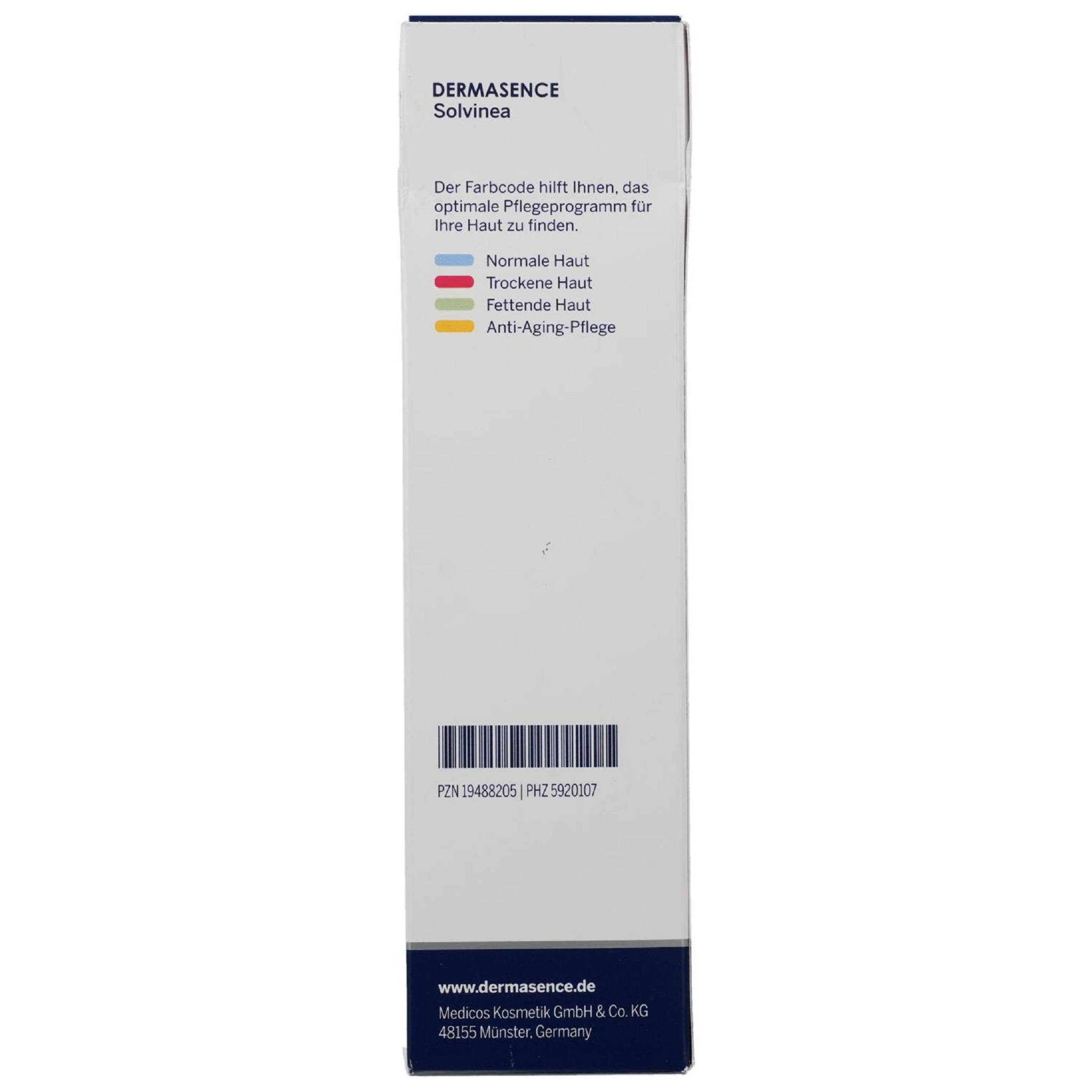 Dermasence Sonnenschutzcreme DERMASENCE Solvinea Sonnenschutz-Gelcreme LSF 50+, 100ml PZN 19488205