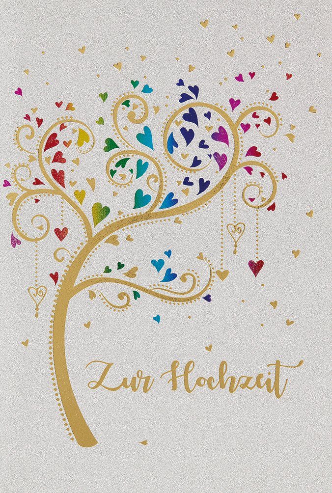 BSB Grußkarten Hochzeit - Glückwunschkarte im Format 11,5 x 17 cm mit Briefumschlag