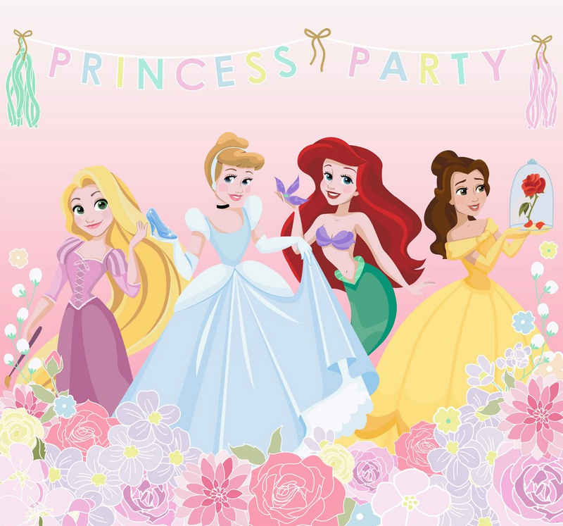 Disney Fototapete Prinzessinnen Party, (1 St), Mehrfarbig - 300x280cm