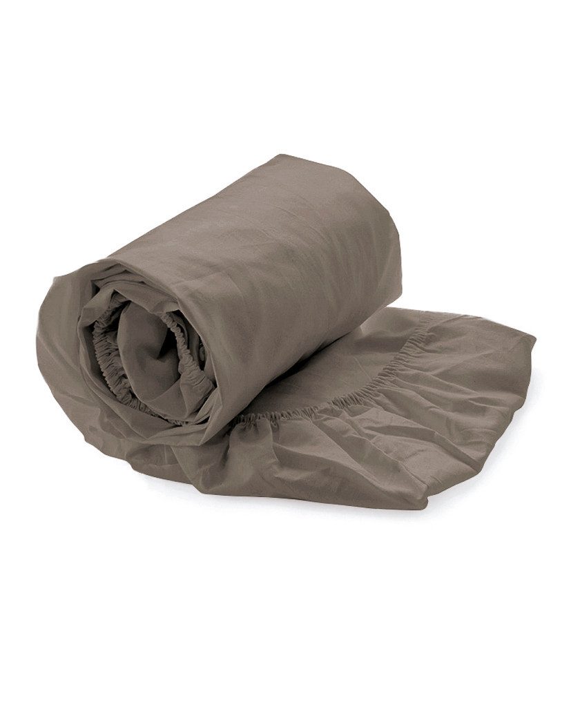 Heckett and Lane Spannbettlaken Elementi, Mako-Satin, Gummizug: rundum, (1 Stück), Laken aus 100% Baumwolle, hochwertiges Mako-Satin, Betttuch ab 90x200