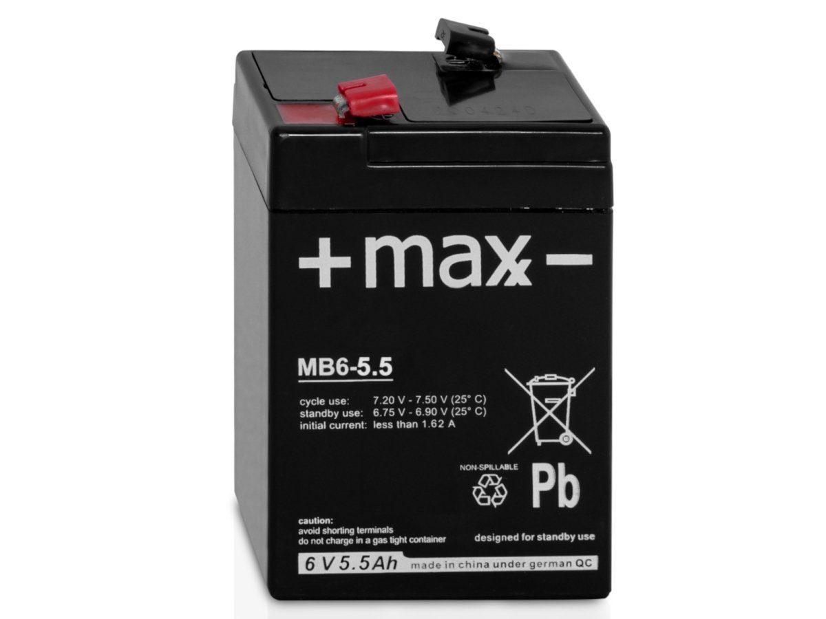 +maxx- 6V 5,5Ah passend für Handleuchte Lampe AGM Batterie Bleiakkus