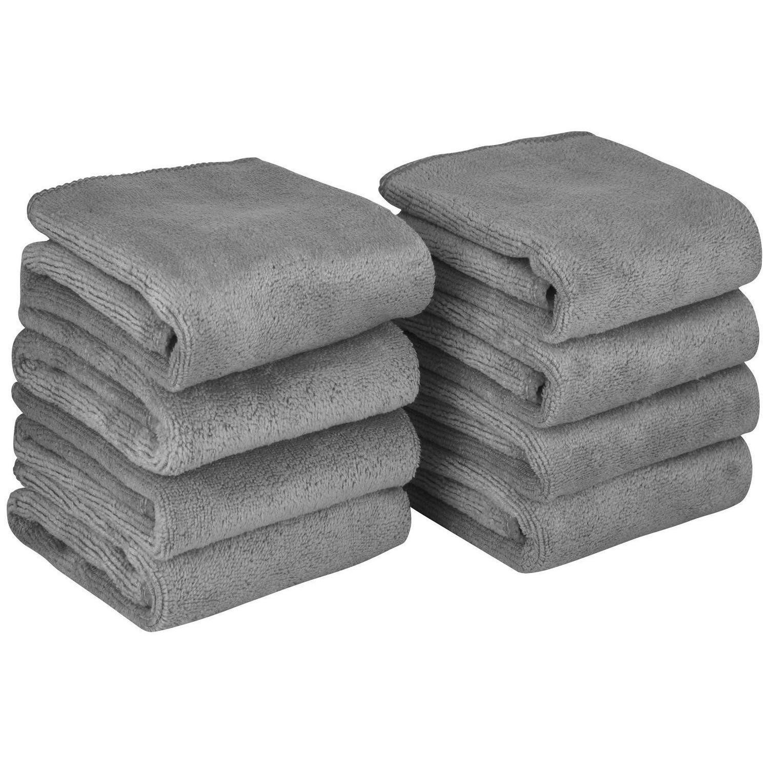 LuxusKollektion Gesichtsreinigungstücher Mikrofaser Gesichtsreinigungstücher 8 Stück 30x30cm Grau