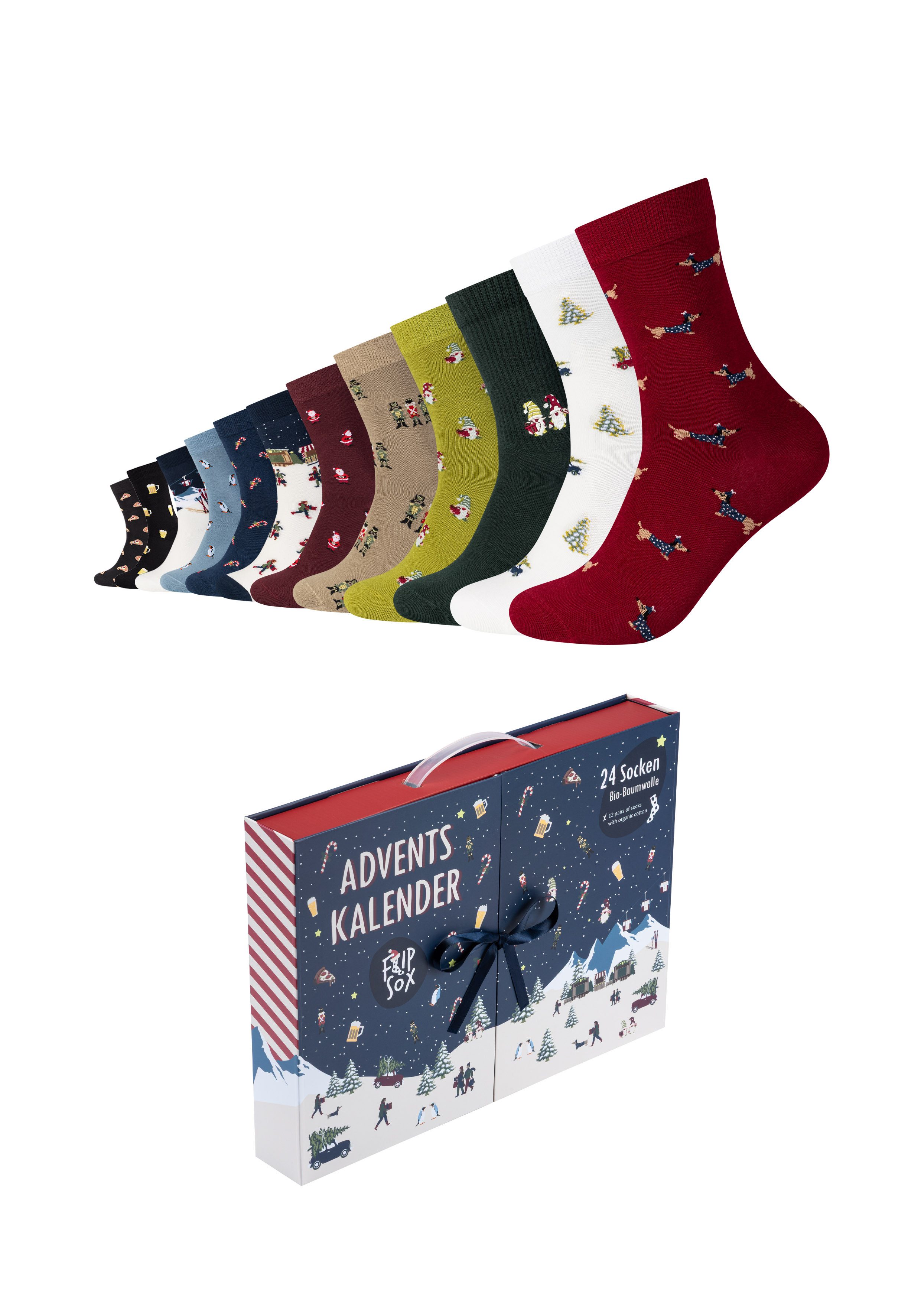 Flip Sox Socken (12 Paar) mit Motivsocken, aus gekämmter Baumwolle