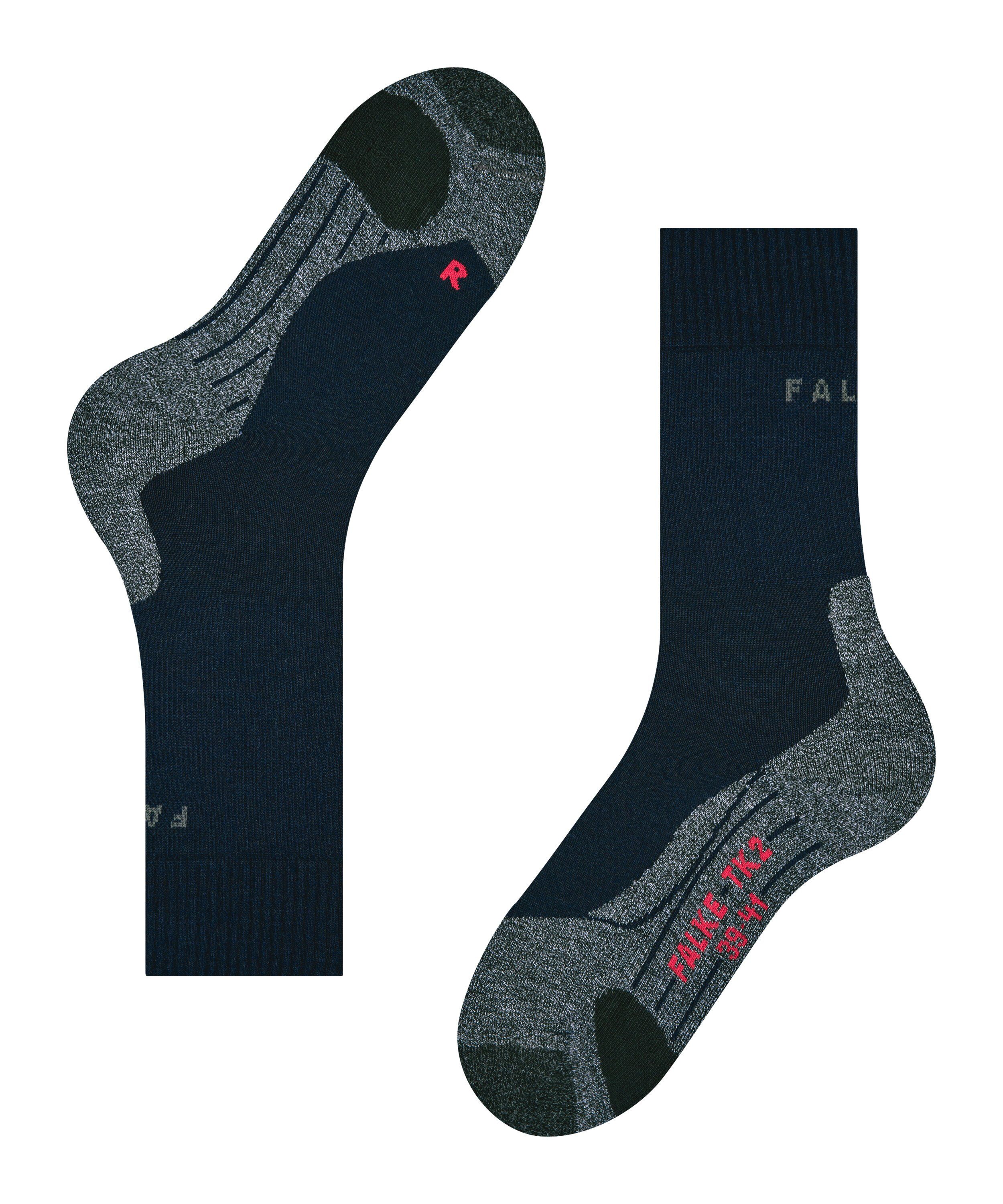 im (1-Paar) marine Explore Mittelgebirge Komfort FALKE (6120) Hoher TK2 Wandersocken