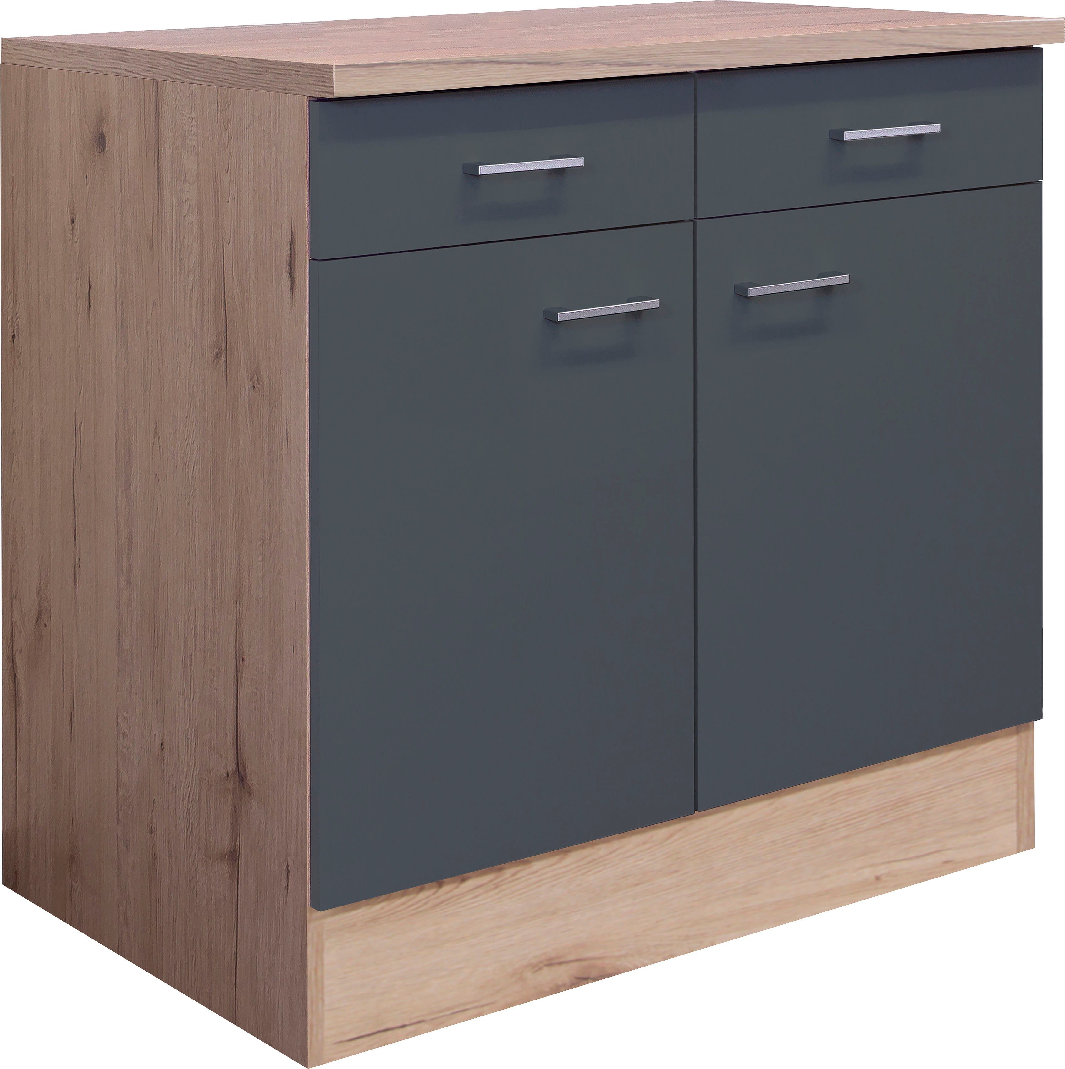 Flex-Well Exclusiv Unterschrank Morena 80 cm Basaltgrau matt - San Remo Eic günstig online kaufen