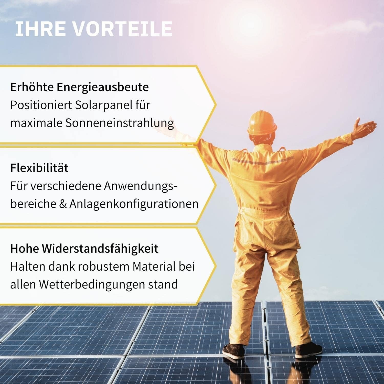 avoltik Solarmodul-Halterung Alu Halterung PV Aufständerung Halter Befestigung Solar, (Alu Halterung PV Aufständerung Halter Befestigung Solar, 4-tlg., Alu Halt – Bild 5 von 5
