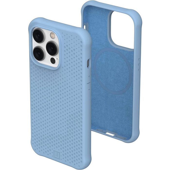 UAG Handyhülle U by UAG [U] Dot [Apple iPhone 14 Pro MagSafe Hülle Soft-Touch Silikon Texturiertes Design Wireless Charging / Magnetisches Aufladen kompatibel] blau