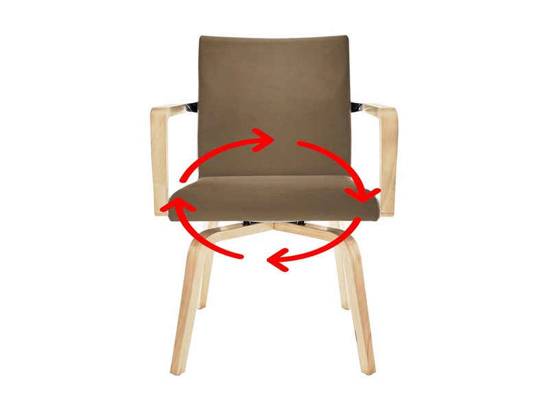Mauser Sitzkultur Armlehnstuhl, Pflegestuhl Seniorenstuhl mit Armlehnen Drehstuhl desinfizierbar Braun
