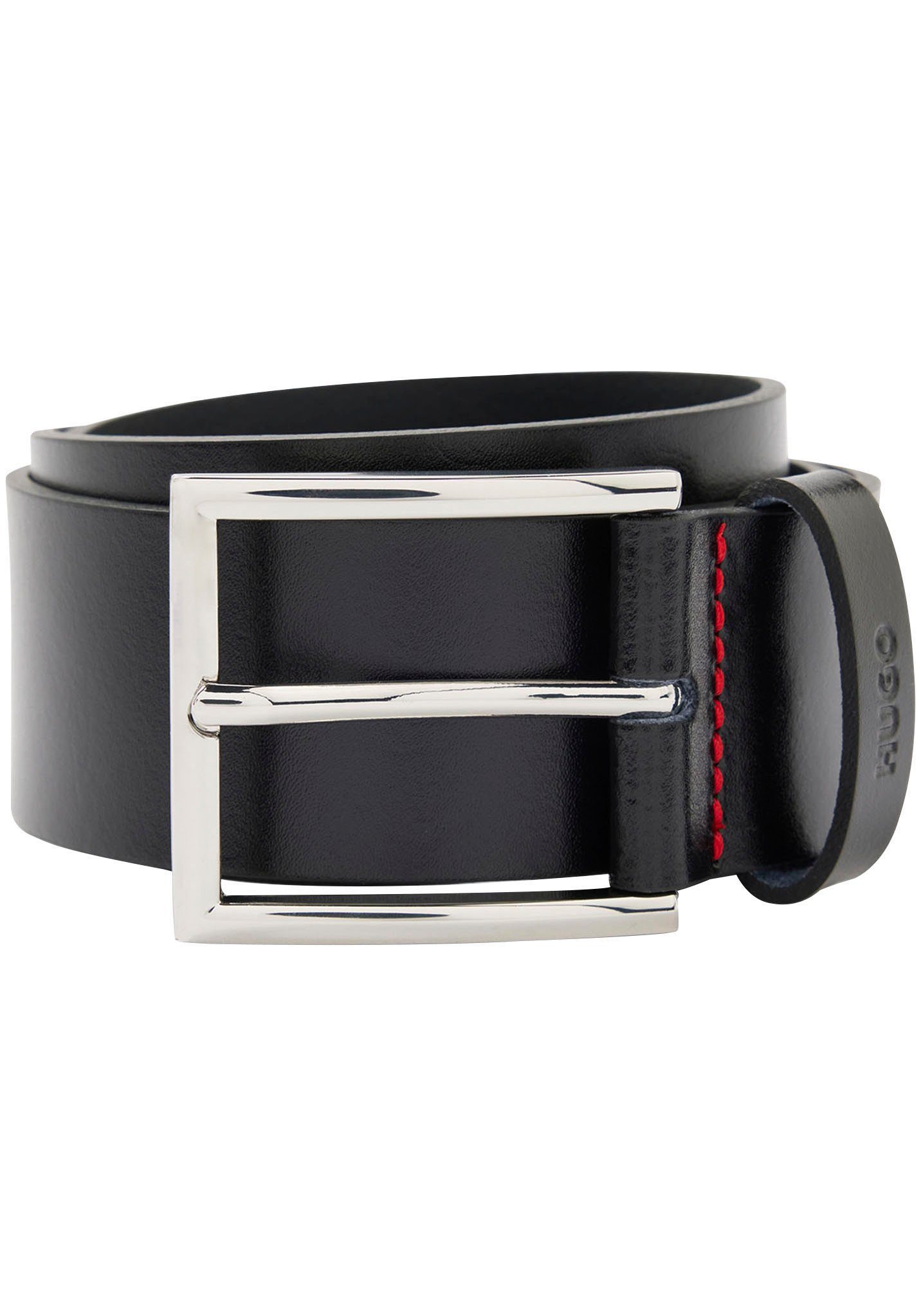 HUGO Ledergürtel Giaspo mit Logo-Prägung auf der Schlaufe und roter Naht günstig online kaufen