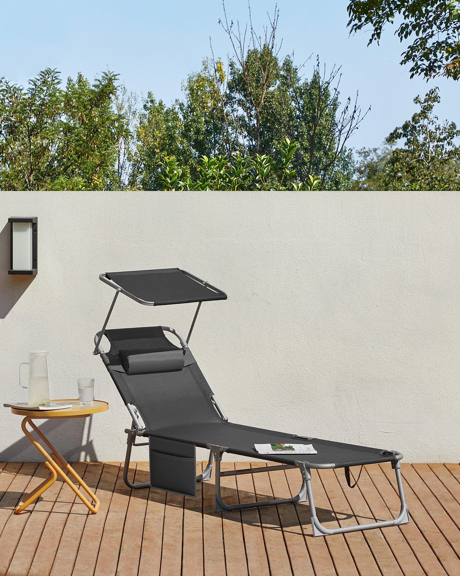 SONGMICS Gartenliege, 2 St., klappbarer Liegestuhl,mit günstig online kaufen