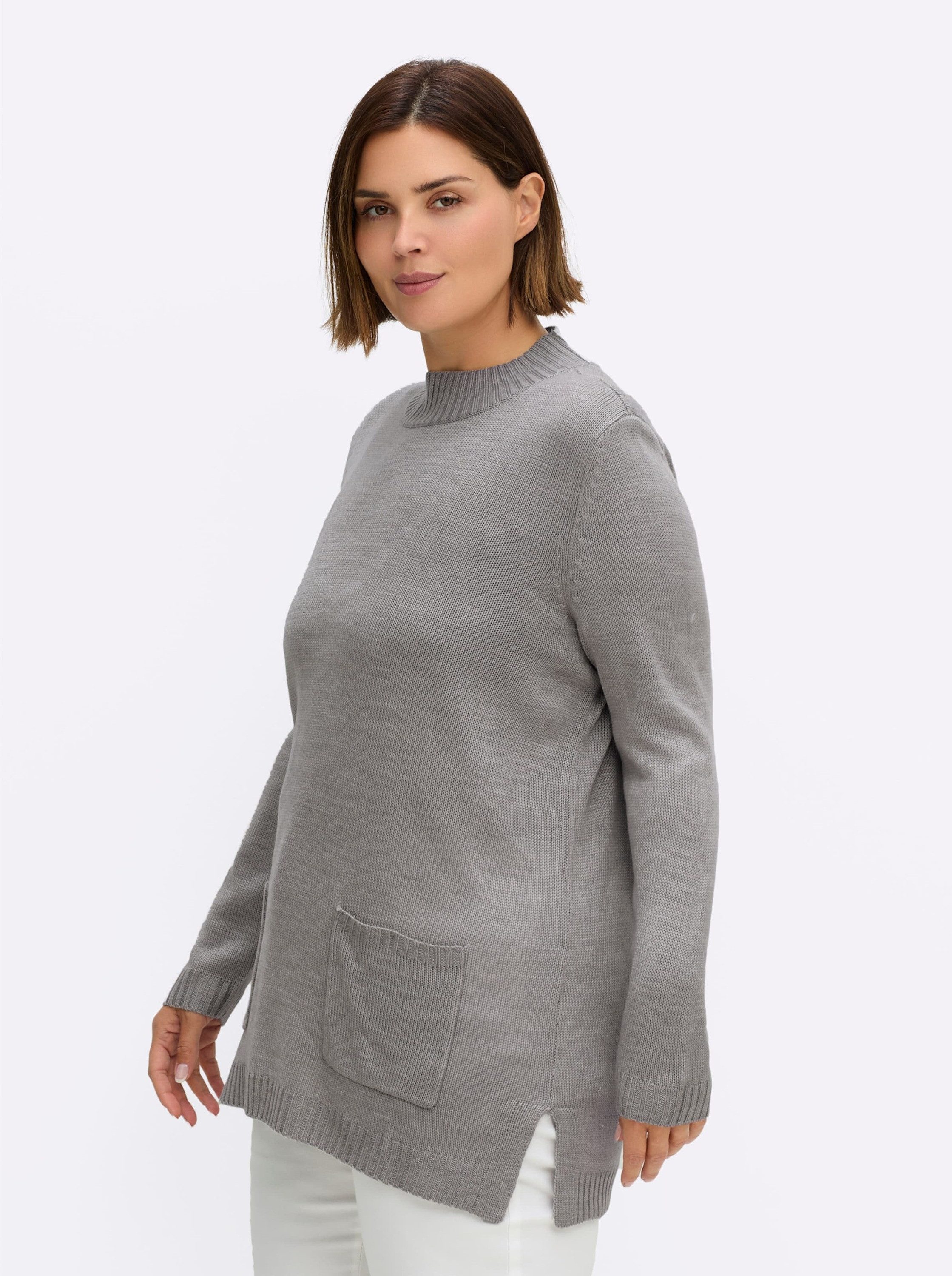Sieh an! Strickpullover Longpullover Langarm Jersey