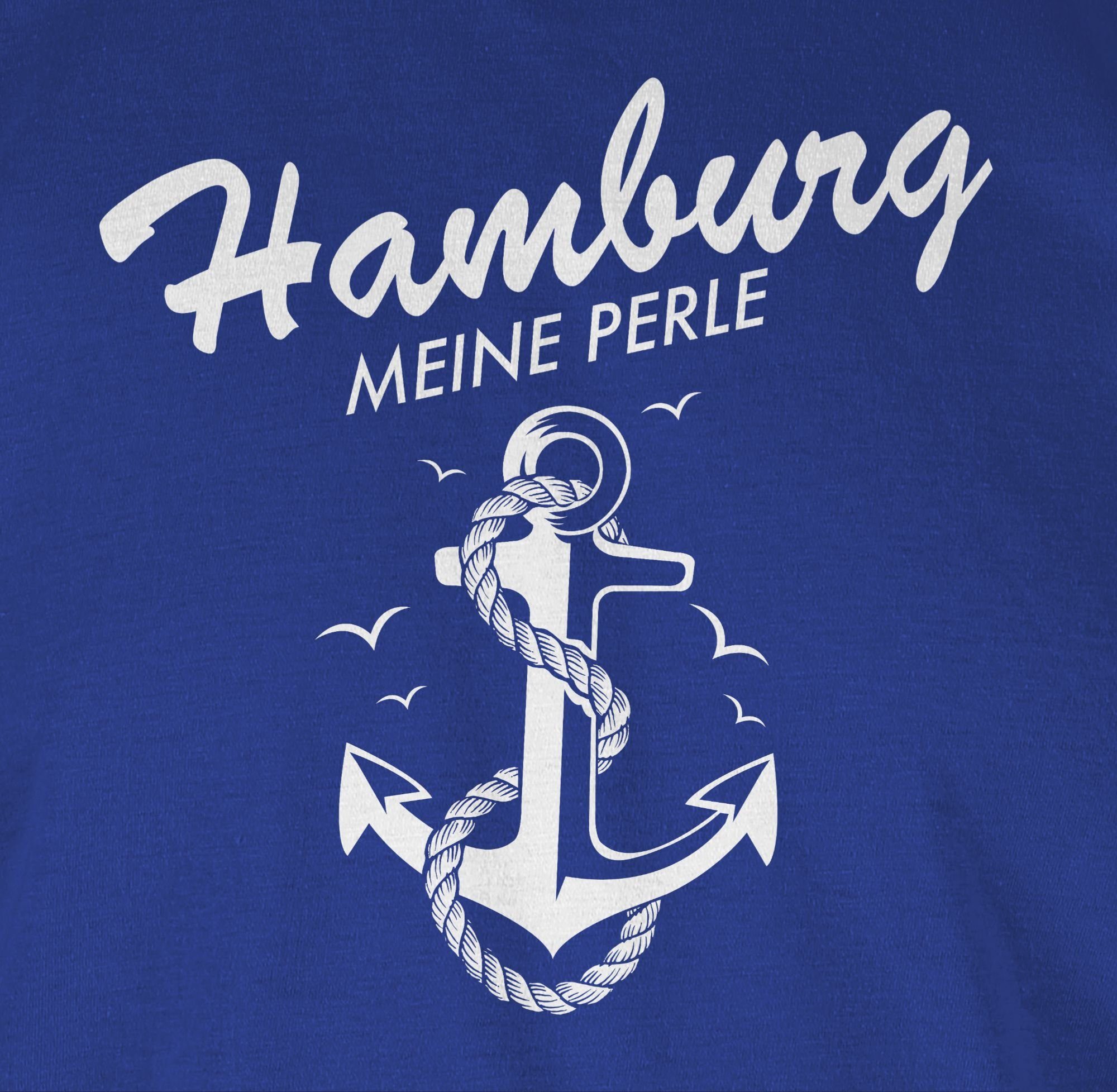 Shirtracer T-Shirt Hamburg - 02 Stadt und Royalblau Perle meine Outfit City