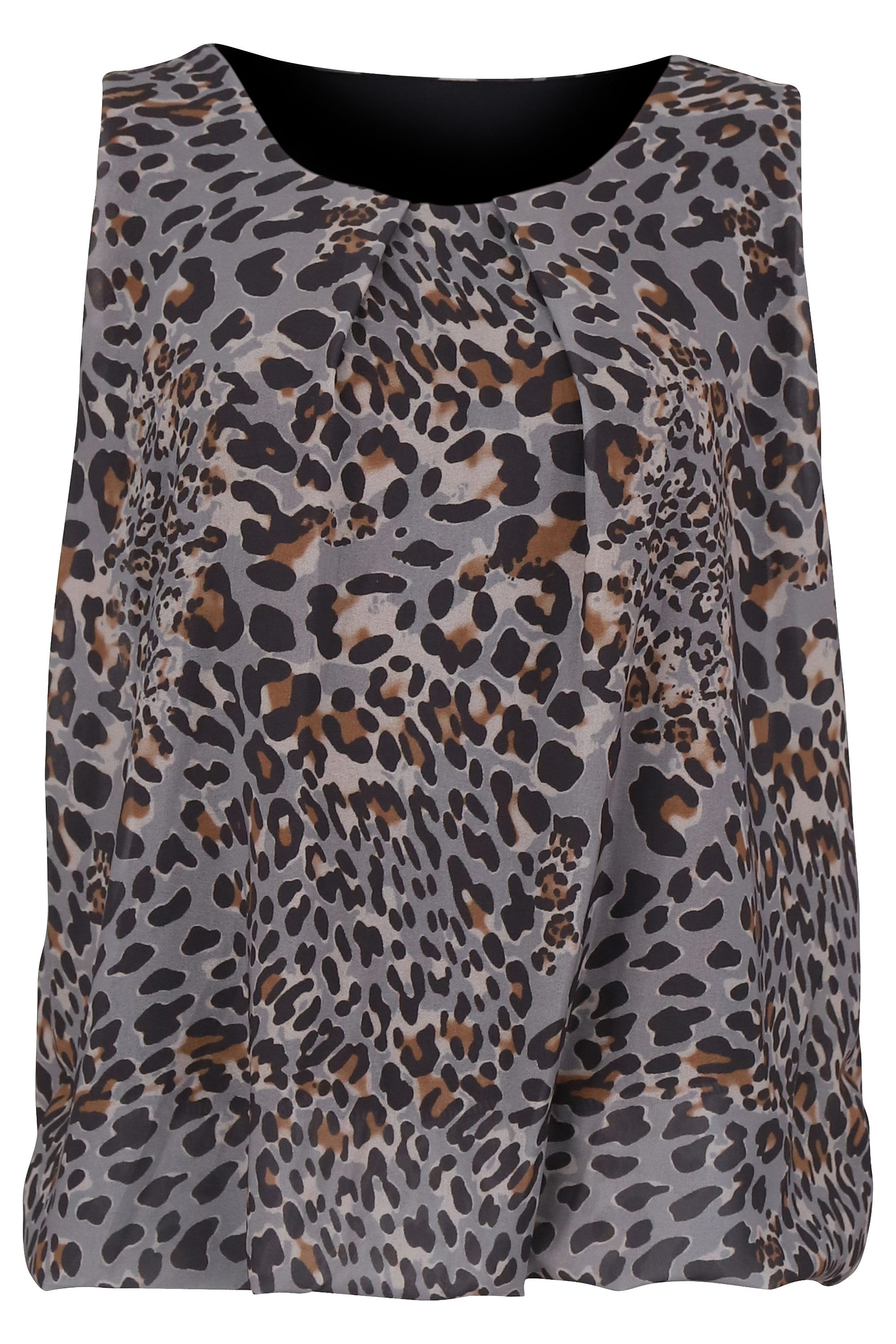 malito more than fashion Chiffonbluse 6879 Блузкиtop mit Rundhals-Ausschnitt