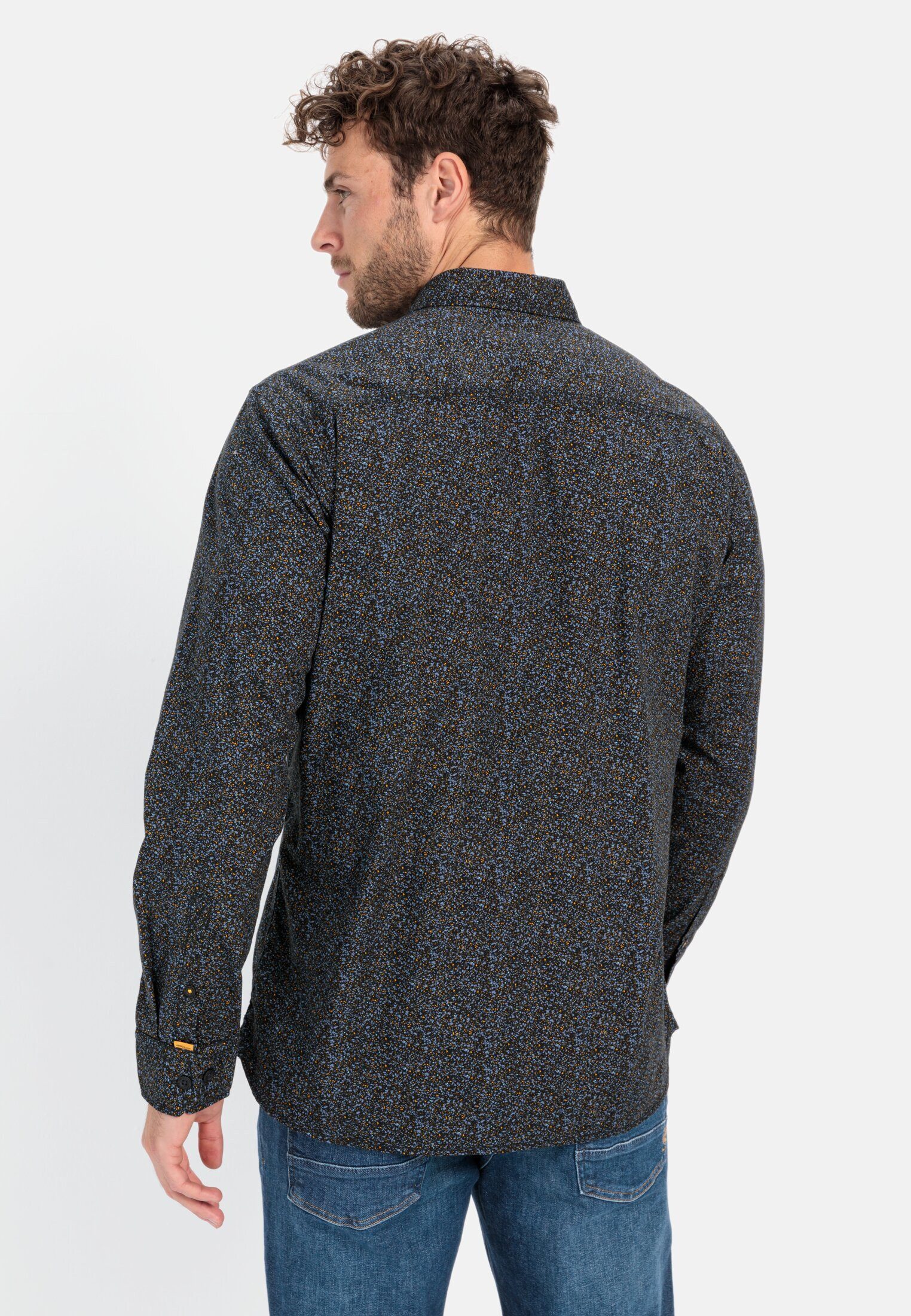 camel active Langarmhemd mit Minimal-Print Langarm Button-Down Button-Down günstig online kaufen