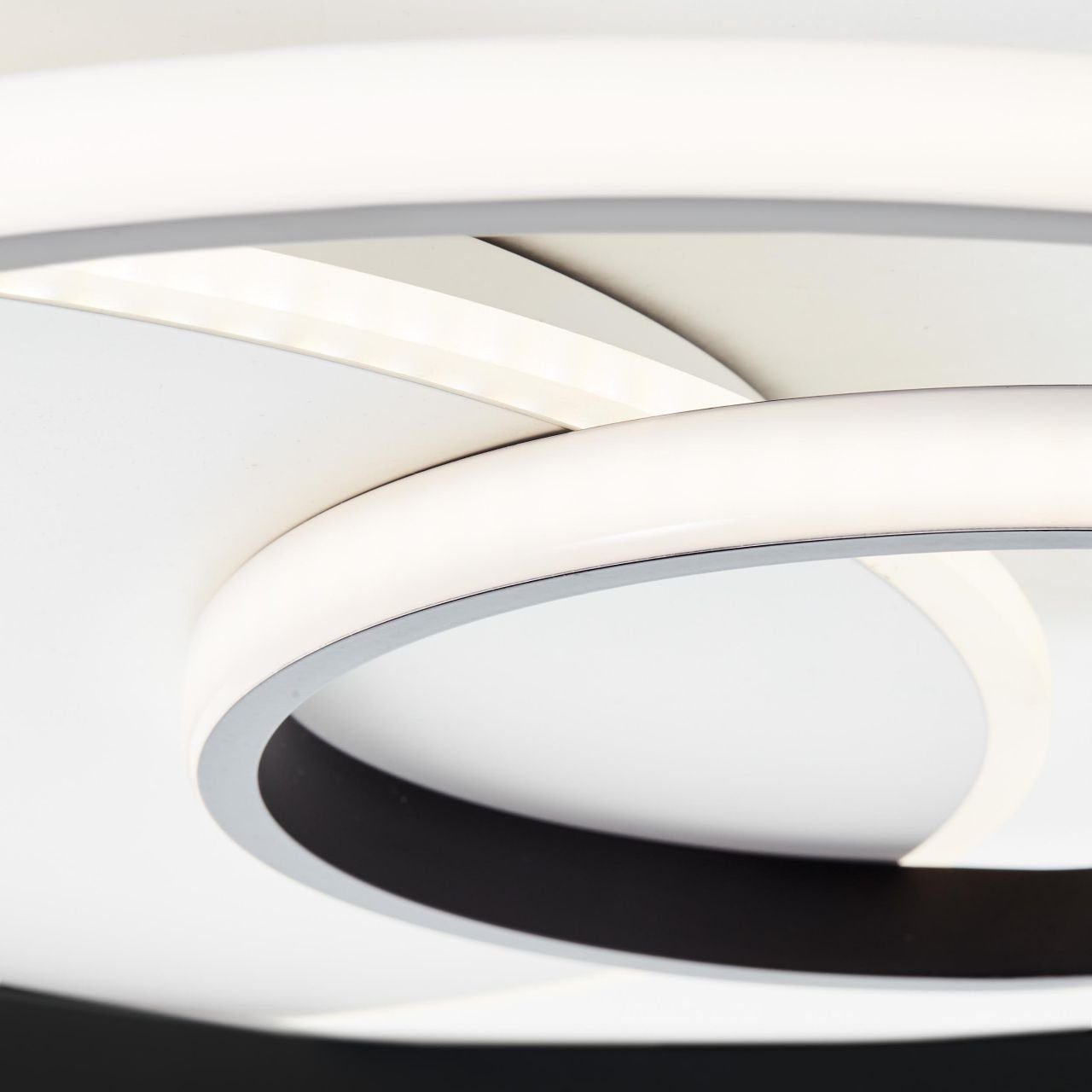 Metall/Kunststof 51x51cm Lampe, weiß/schwarz, Merapi, LED Deckenleuchte 3000K, Deckenleuchte Brilliant Merapi