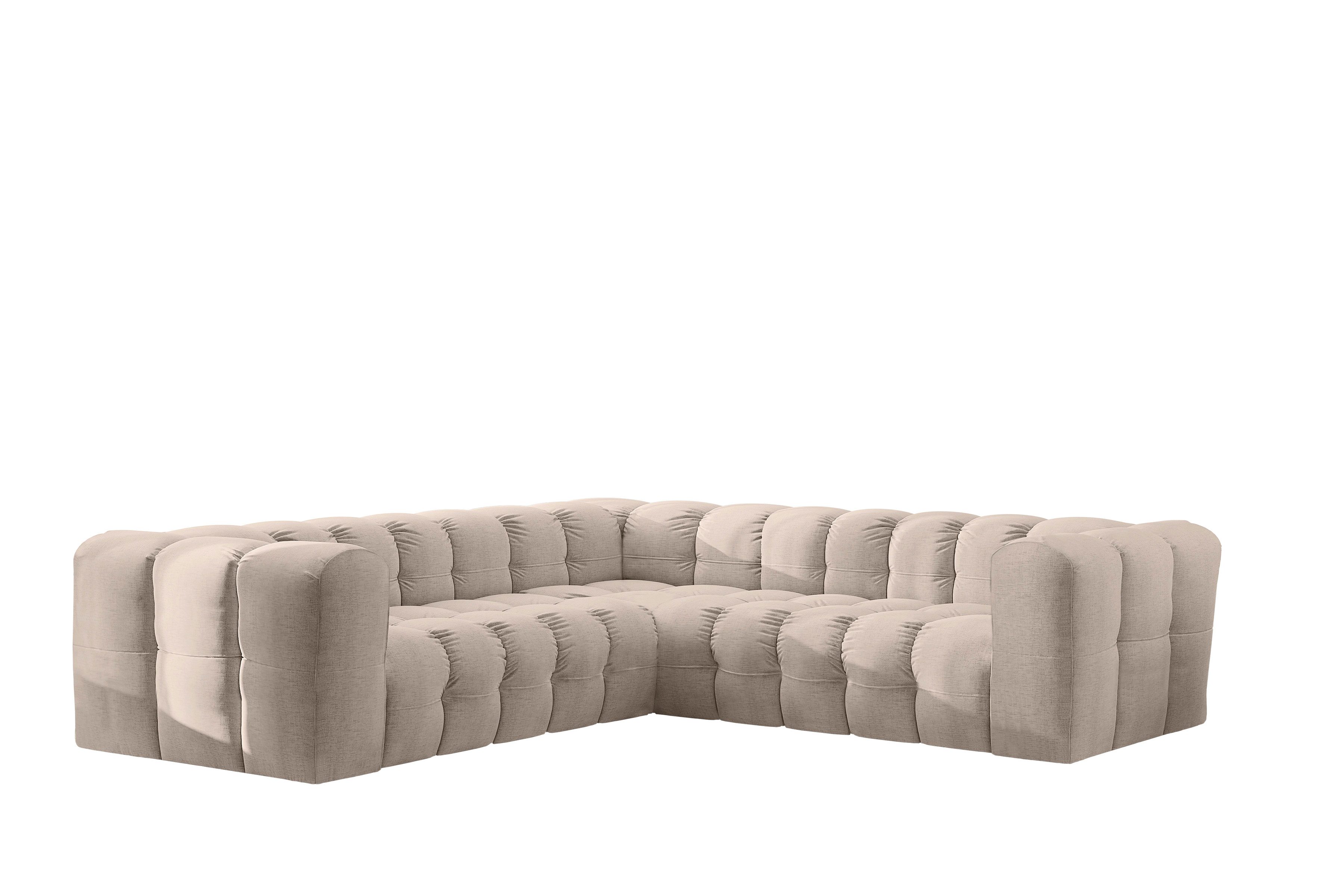 Kaiser Möbel Ecksofa BALOO CORNER Designer,für das Wohnzimmer, Stoff Moly, Einzelsofa, gesteppte Oberfläche,hoher Sitzkomfort,Water-Repellent-Stoff