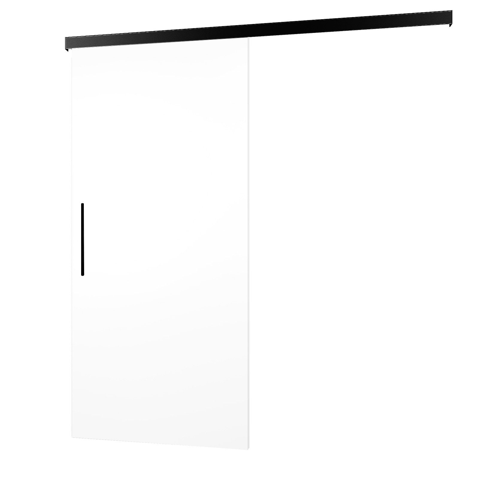 inova wohnen Schiebetür Holzschiebetür Weiß, Größenauswahl (Komplett Set, inkl. Schienensystem und Stabgriff in schwarz), Softclose-Funktion wählbar