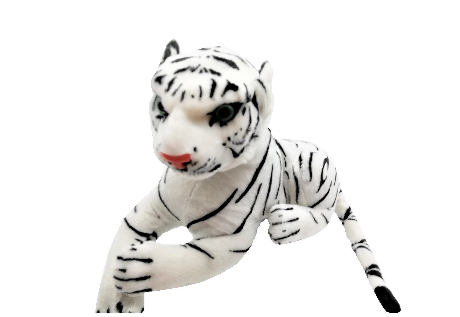 Geschenkestadl Kuscheltier Weißer Tiger – Majestätisches Kuscheltier in 3 Größen Wildlife Design (Plüschtier, Tiger), Wildlife-Design Formstabiler Kopf weicher Körper weiße Felloptik