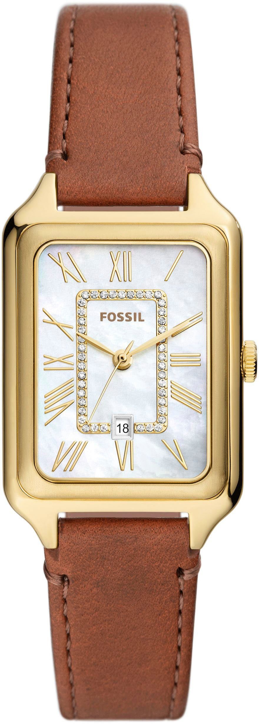 Fossil Quarzuhr RAQUEL ES5307, Armbanduhr, Damenuhr, Perlmutt-Zifferblatt, günstig online kaufen