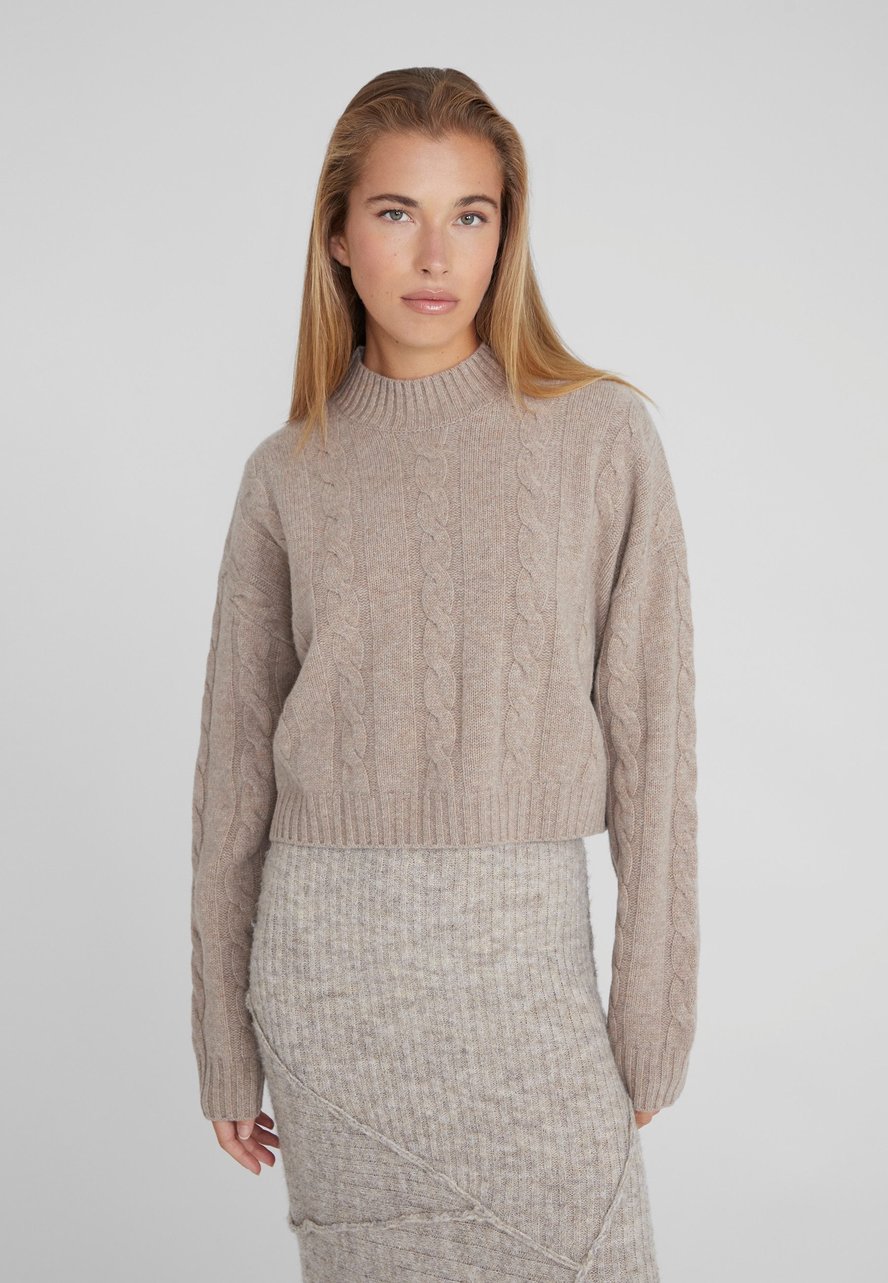 Rollkragenpullover Merino- Kaschmir Gemisch OVERSIZED KURZER