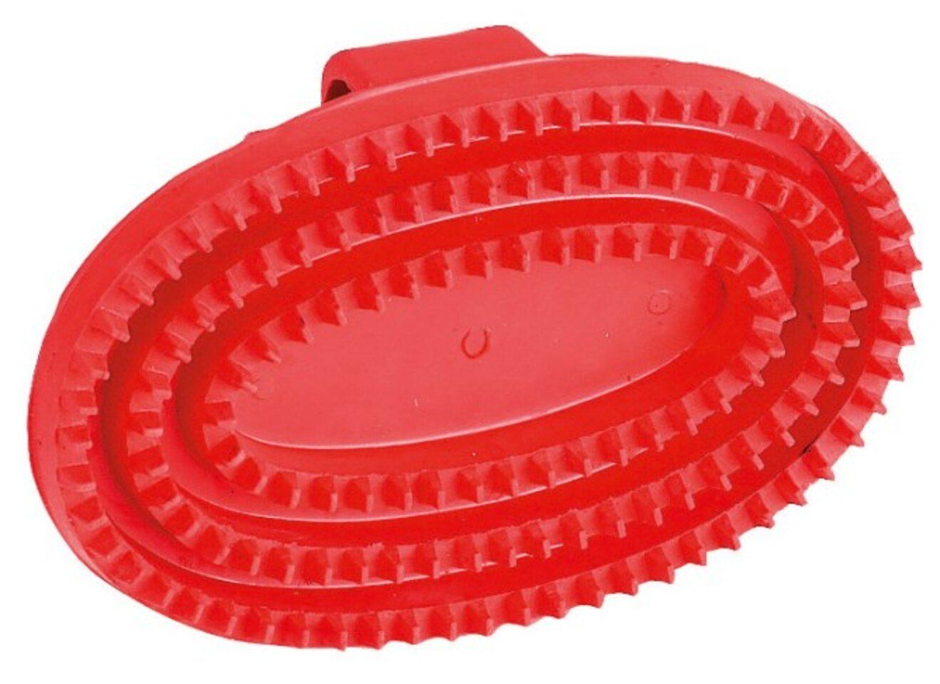 Striegel Gummistriegel oval 15 cm x 10,5 cm rot 3217