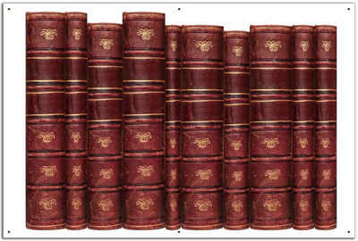 Wallario Sichtschutzzaunmatten Alte Bücher mit rotem Ledereinband