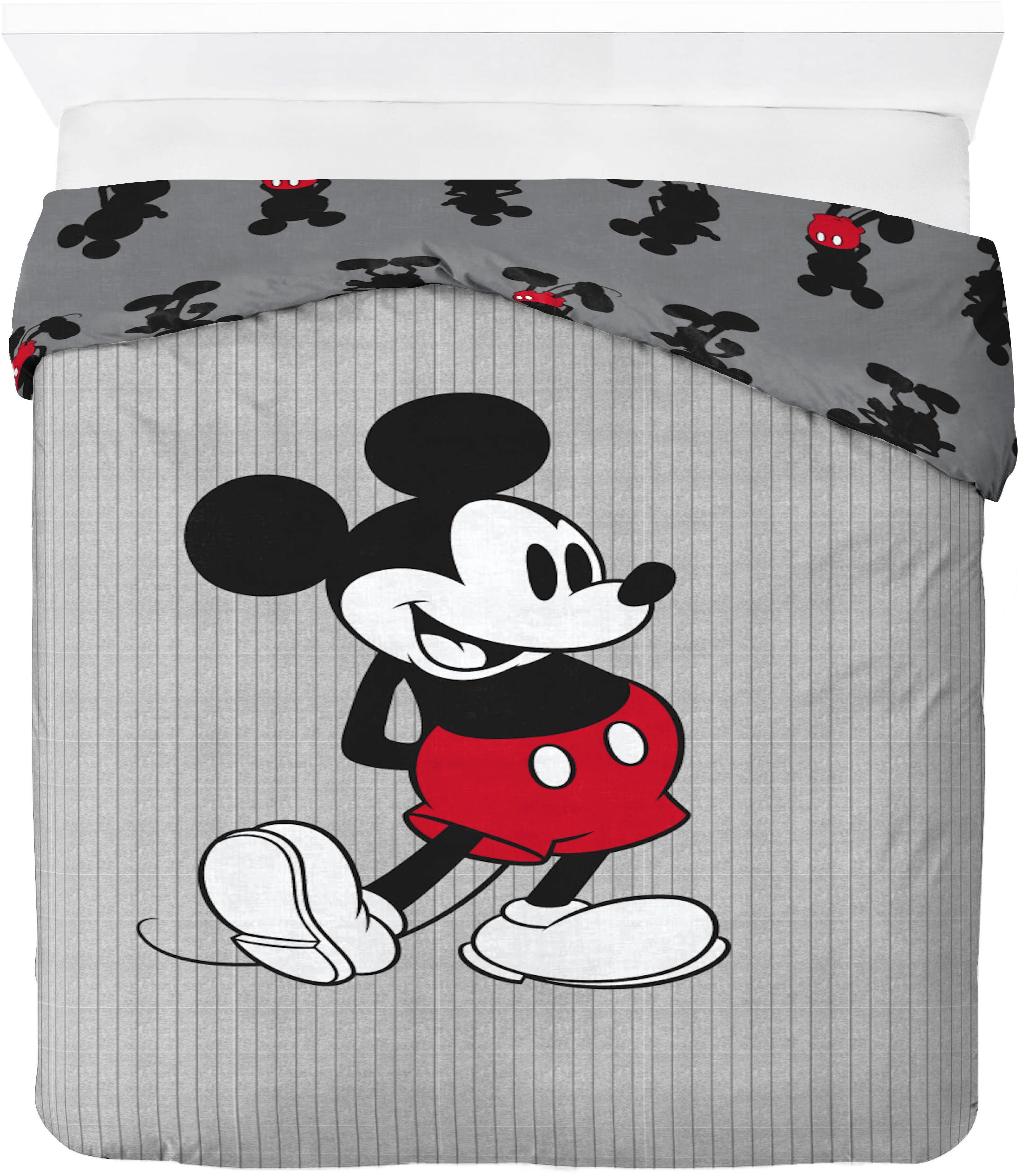 Disney Kinderbettwäsche Disney Mickey Mouse Bettbezug-Set 135x200 cm + Kissenbezug 80x80 cm, Washed Cotton, 2 teilig, 100 % Baumwolle, maschinenwaschbar, wendba – Bild 5 von 5
