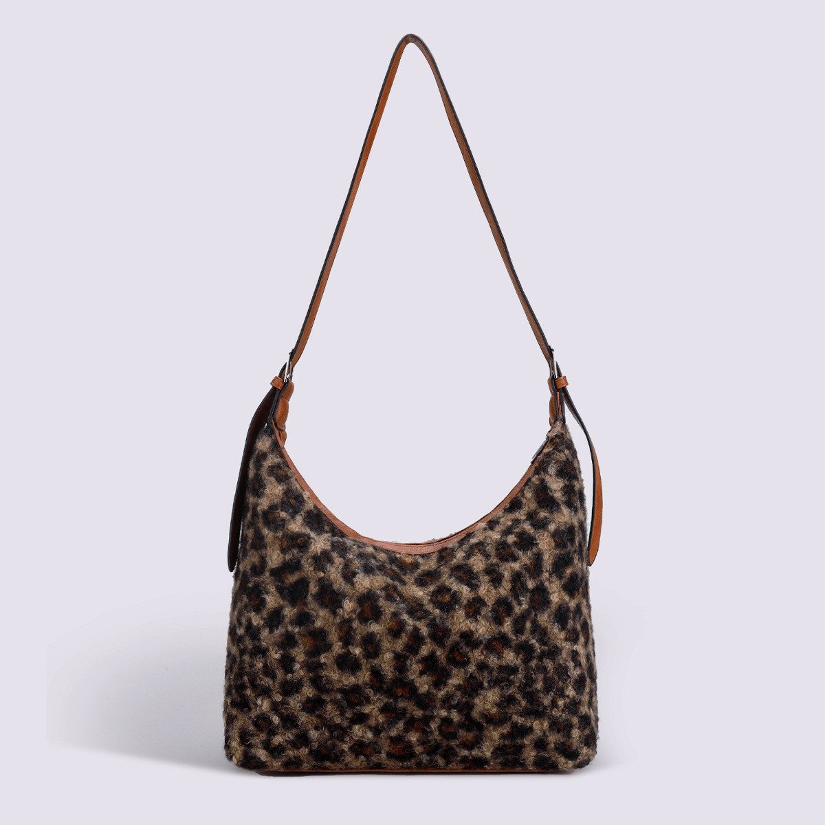 Cocopop Studio Satchel Plüsch Leopard Print Schulter Umhängetasche