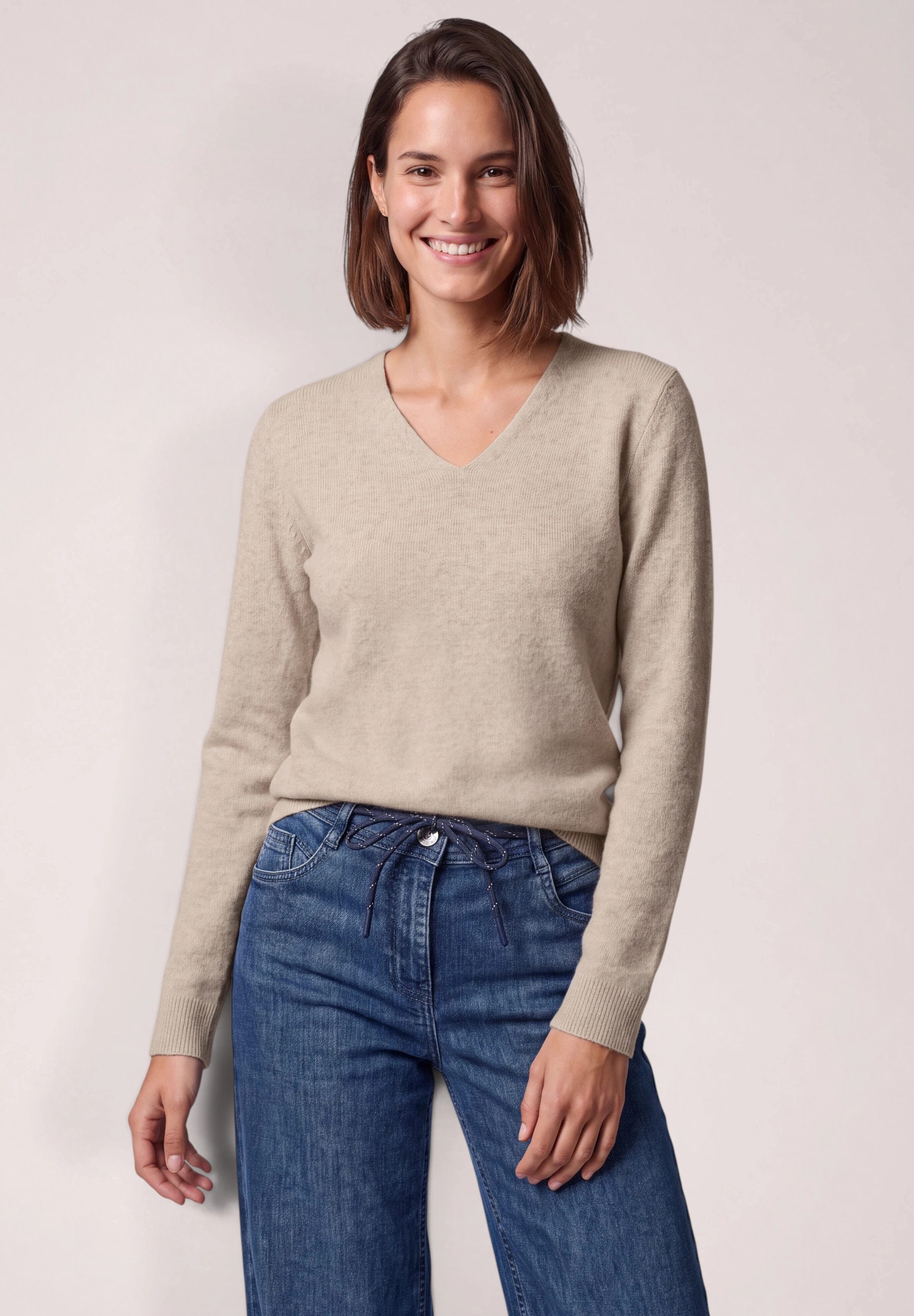 CECIL Strickpullover mit V-Ausschnitt