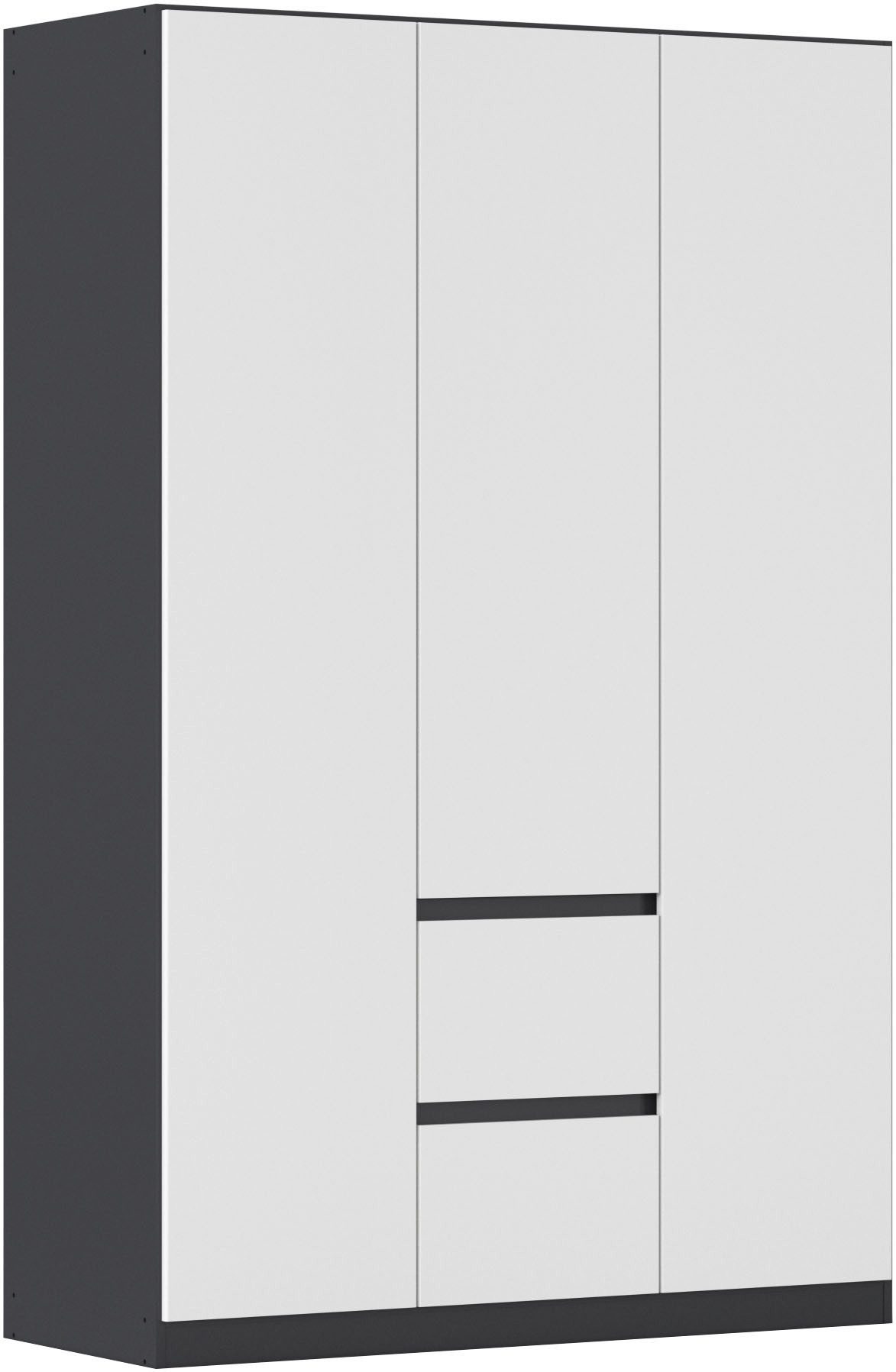 rauch Drehtürenschrank Mehrzweckschrank Aktenschrank Mietswohnung Garderobe MAINZ 136cm breit (3 verschiedene Ausstattungen BASIC/CLASSIC/PREMIUM (inkl. SOFT-CLOSE) grifflose Front, Außentüren mit Push-to-Open Funktion MADE IN GERMANY