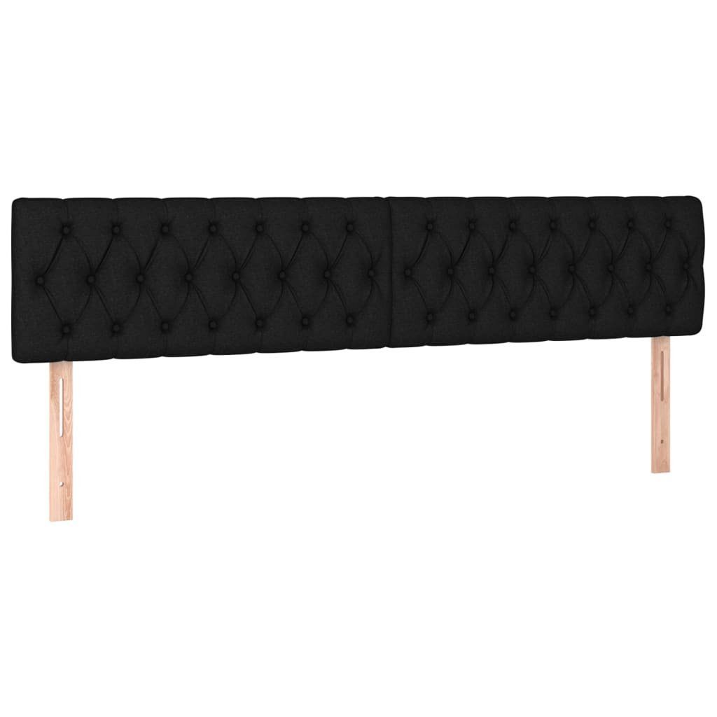 vidaXL Bett Kopfteile Schwarz 180x7x78/88 cm Stoff (1-tlg)