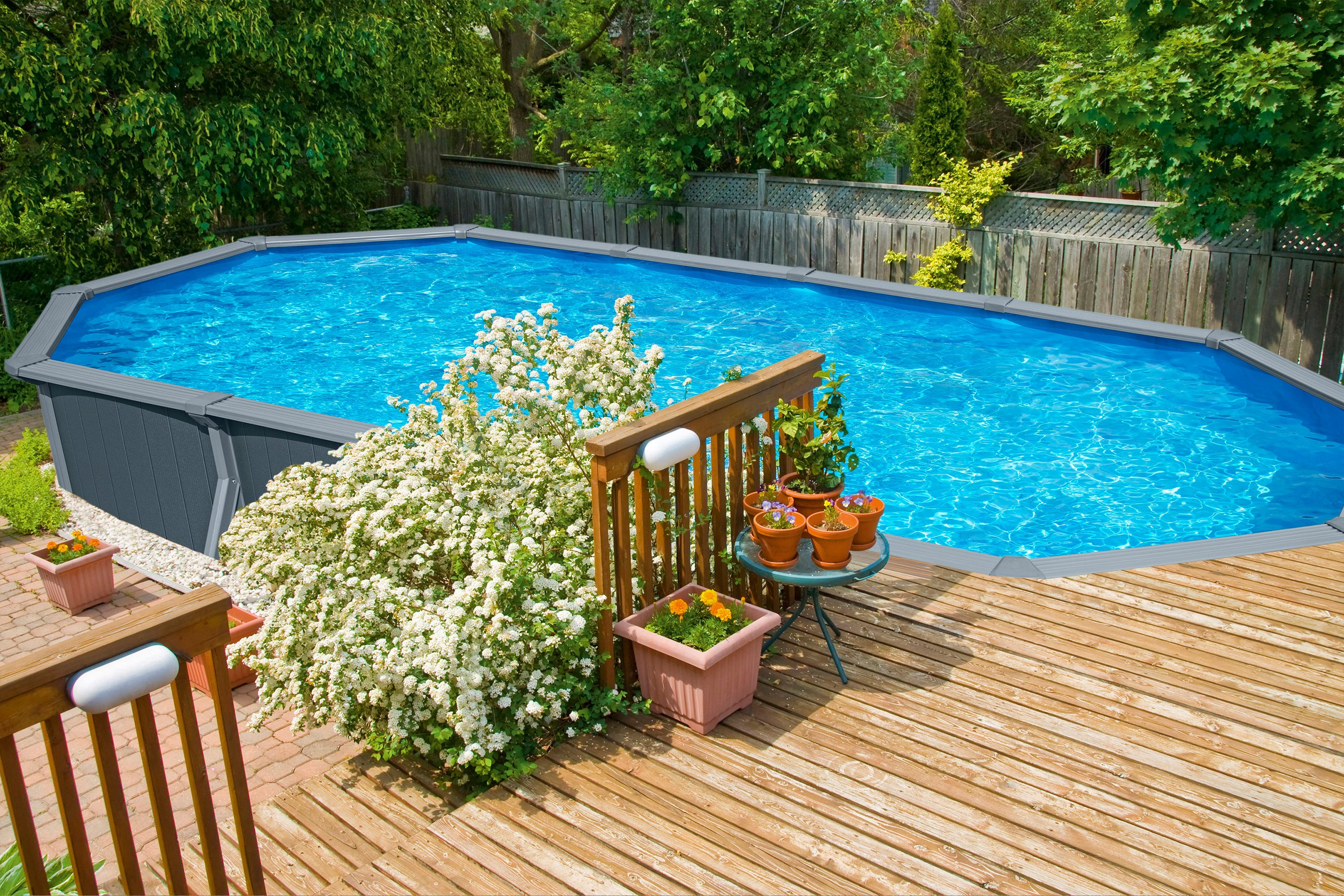 Bestway Pool Hydrium (Set, Inkl. Sandfilteranlage, Sicherheitsleiter, Abdeckplane, Bodenplane), 732 x 366 x 132 cm