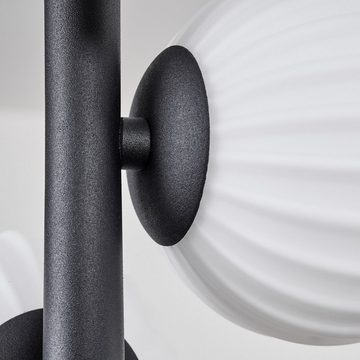 hofstein Deckenleuchte Deckenlampe aus Metall/Riffelglas in Schwarz/Weiß, ohne Leuchtmittel, moderne Leuchte mit Glasschirmen (10 cm), 4 x G9, ohne Leuchtmittel