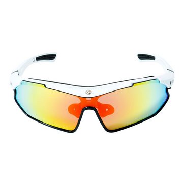 YEAZ Sportbrille SUNRAY sport-sonnenbrille weiß/schwarz/rot, Sport-Sonnenbrille weiß/schwarz/rot