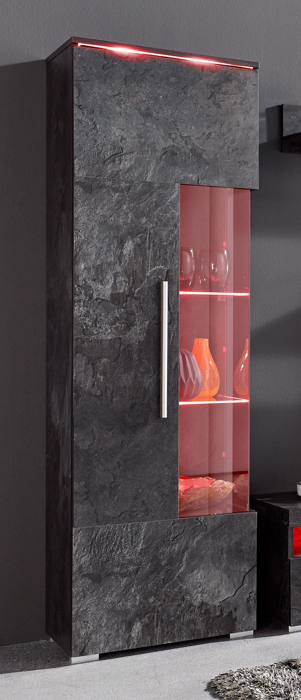 OTTO home Vitrine India,Höhe 160cm stilvolle Glasvitrine mit verstellbare Glasböden Standvitrine 1Trg, viel Stauraum ohne Beleuchtung