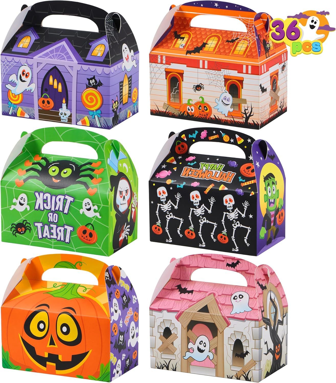 JOYIN Aufbewahrungsdose JOYIN 36 Halloween Papp-Leckerli-Boxen, für Süßes oder Saures