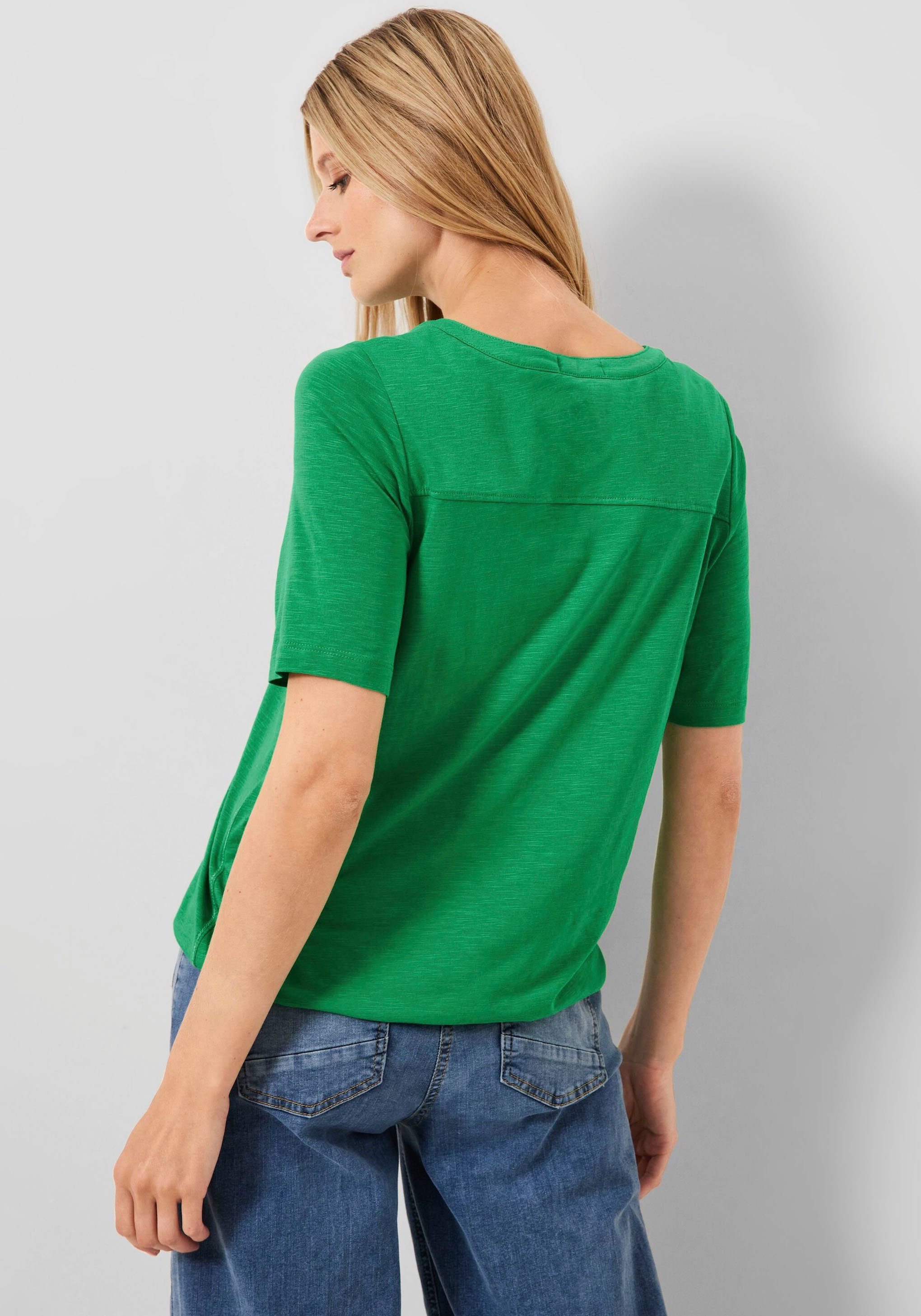 Cecil Melange in fresh green Shirttop Optik
