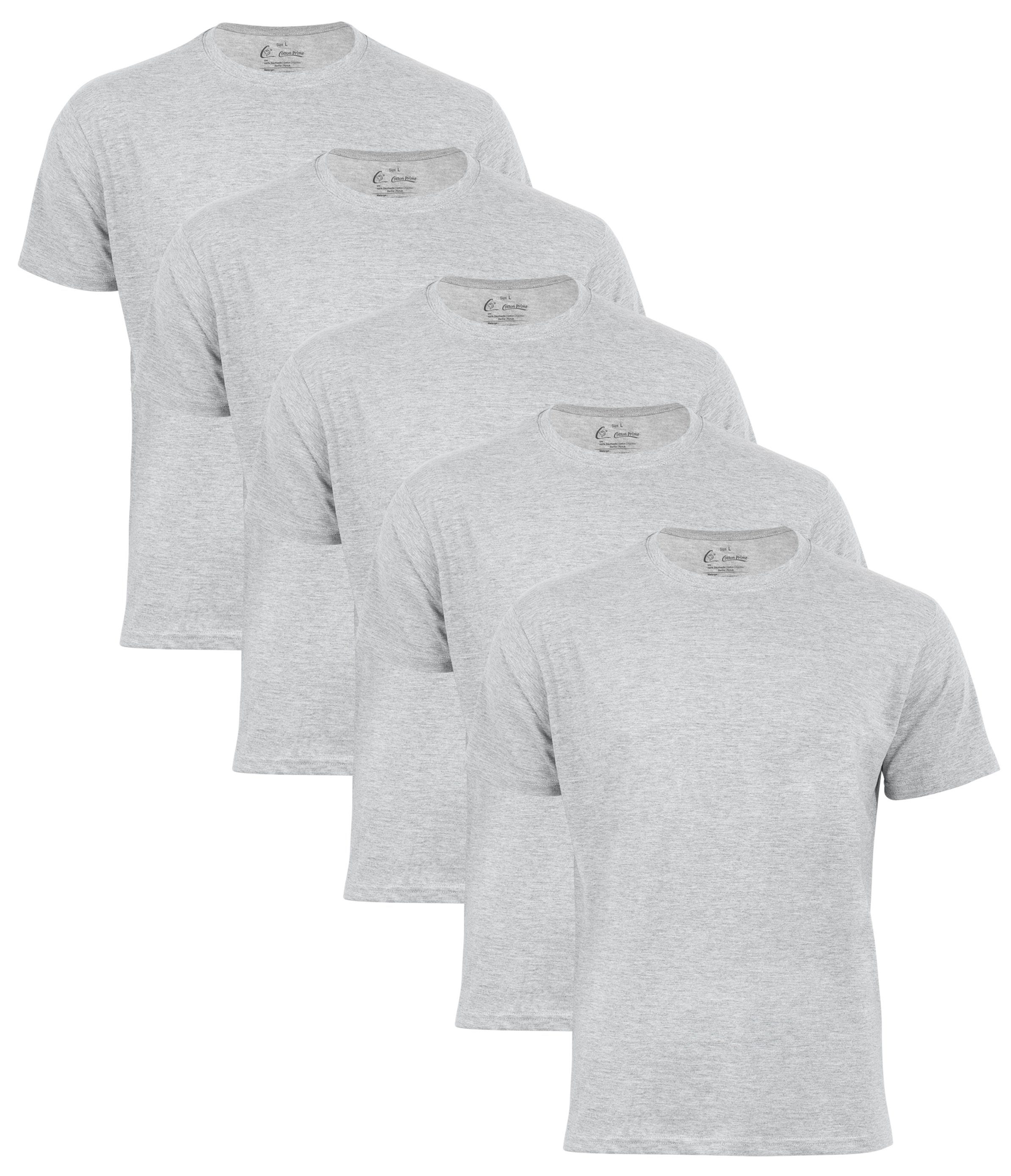 Grau Cotton Prime® T-Shirt Tee - O-Neck