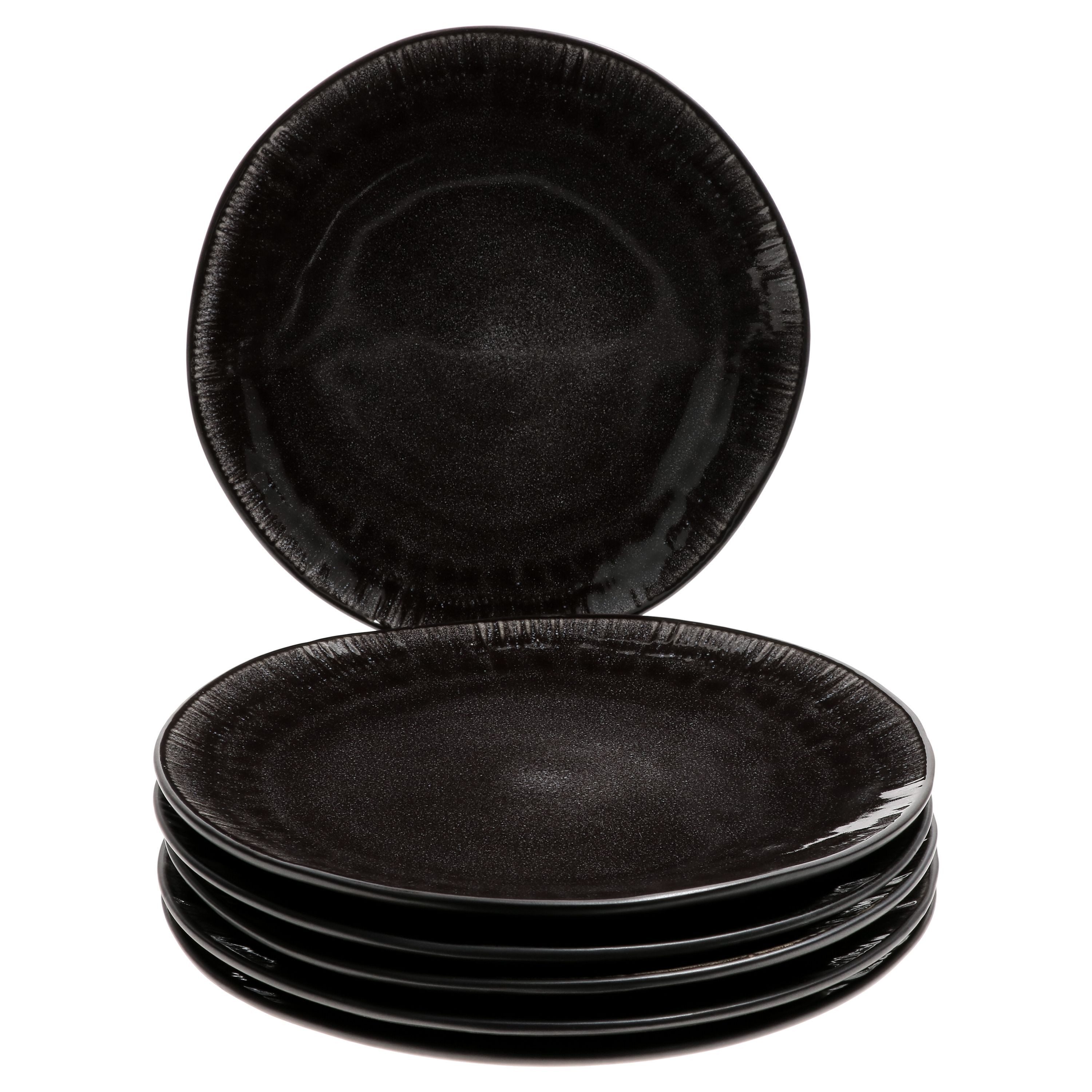 MamboCat Speiseteller 6er Set Speiseteller Zakynthos Reactive Glaze Schwarz - 24327312