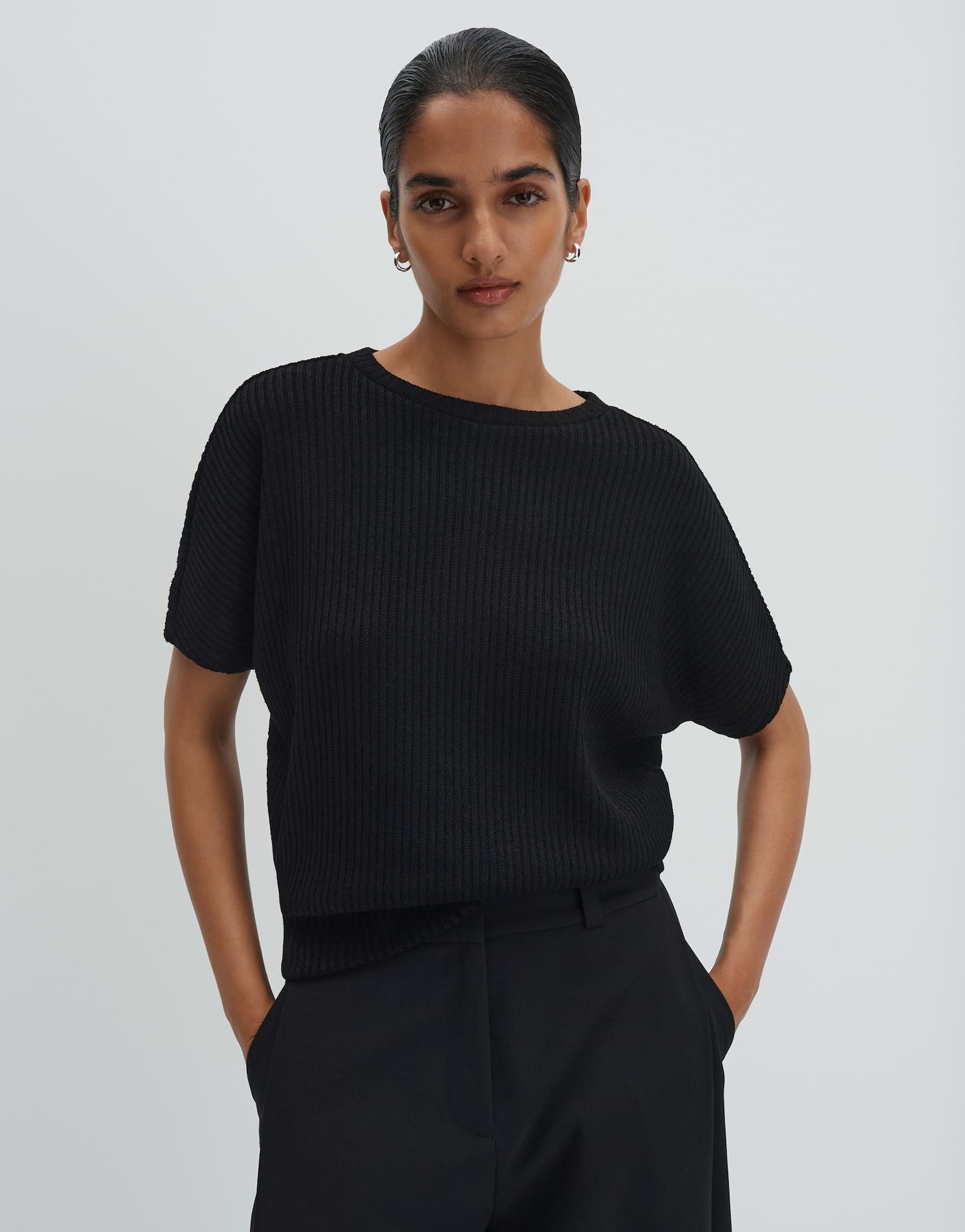 someday Sweatshirt Urosa Sweatshirt in Rippenstruktur aus Sweatware Lockere Passform, elastisch mit breitem Saum