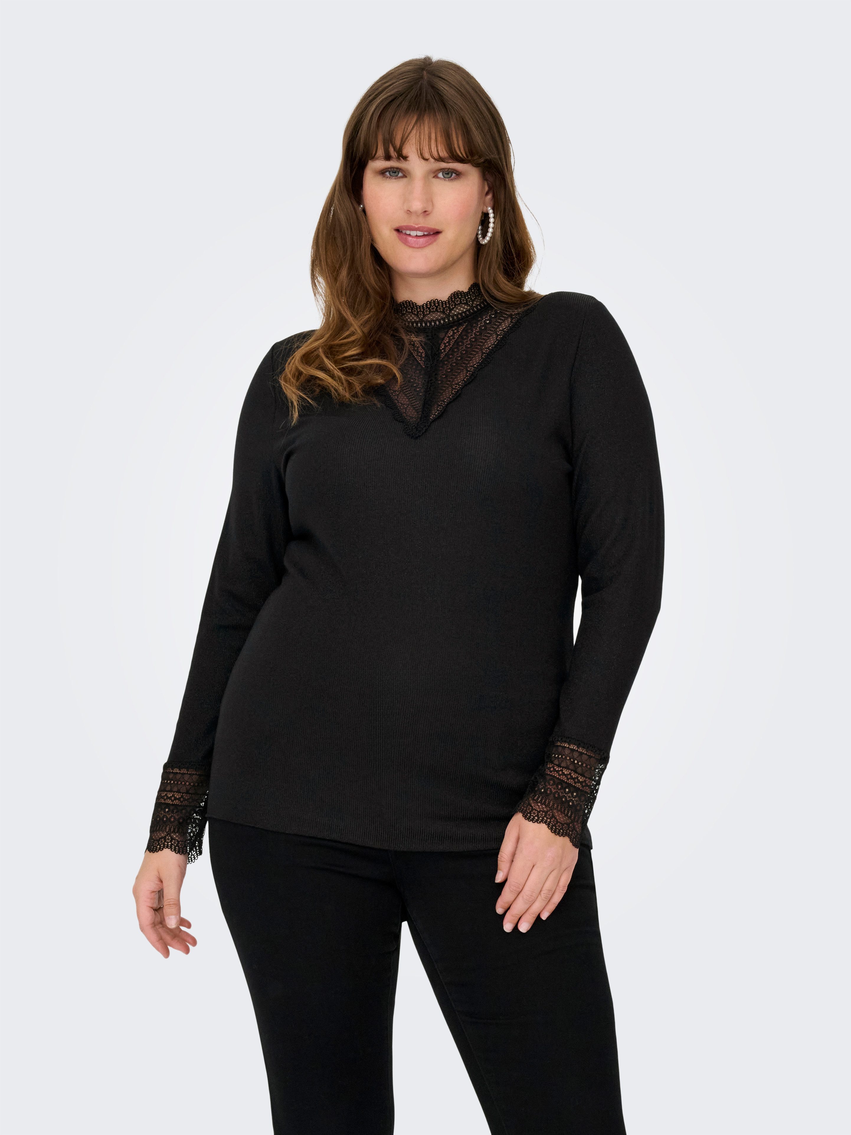 ONLY CARMAKOMA Langarmshirt CARTILDE GLITTER L/S HIGHNECK TOP NOOS günstig online kaufen