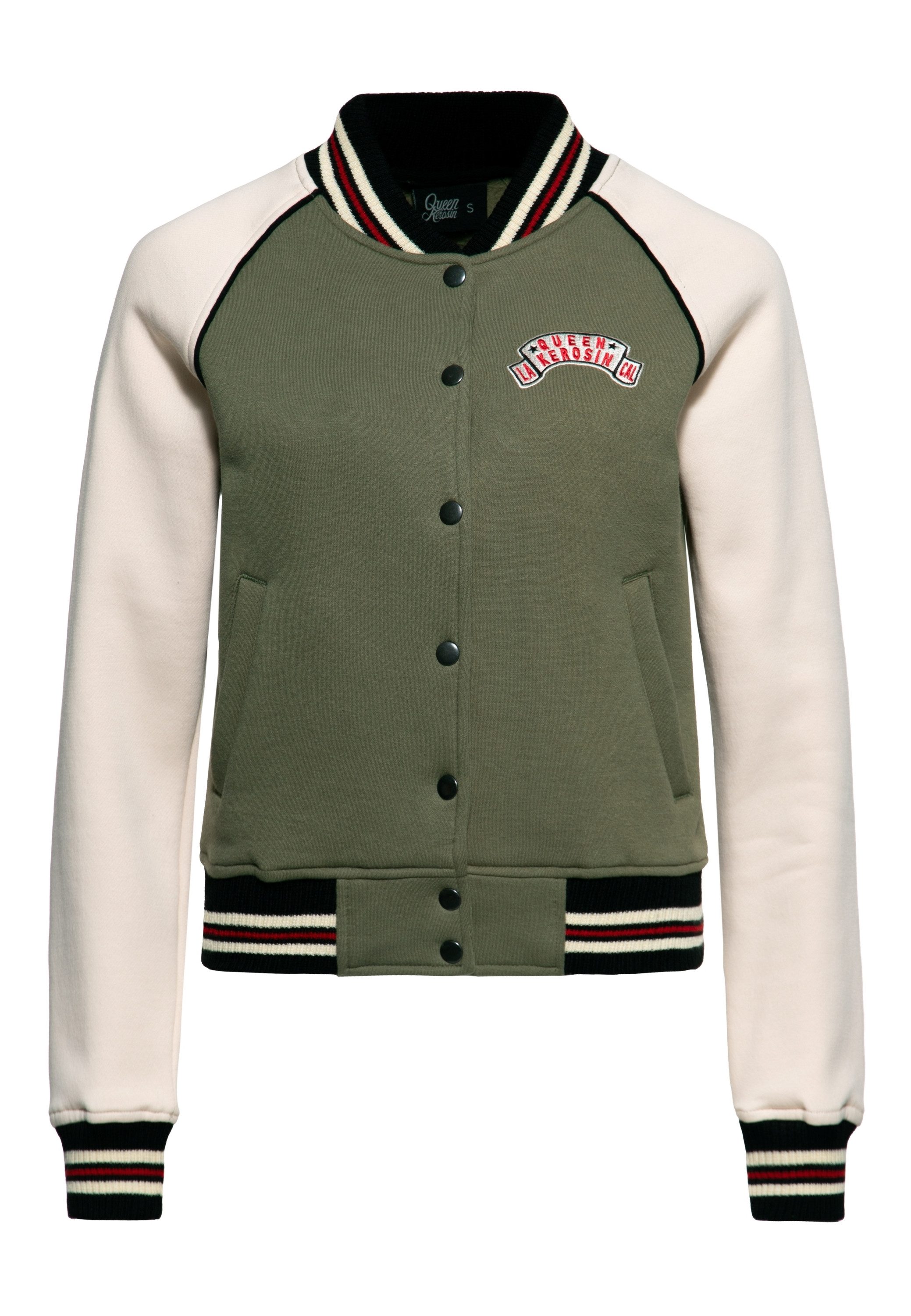 QueenKerosin Collegejacke Queen of Liberty (1-St) mit großer Rückenstickerei